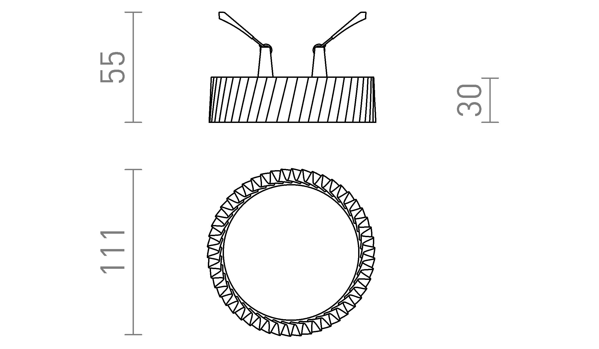 MARENGA RW1 30 ugradna lampa - Product sketch