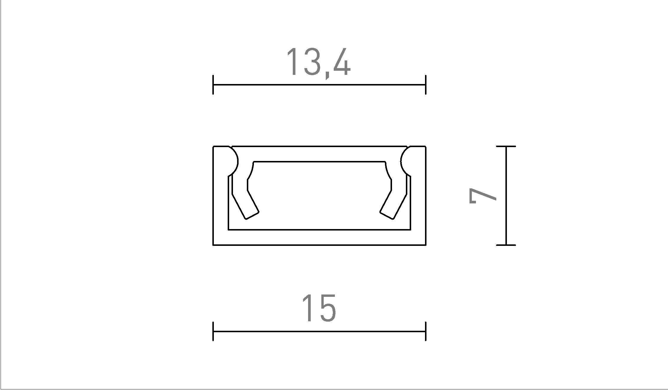 LED PROFILE G natynkowy 1m - Product sketch