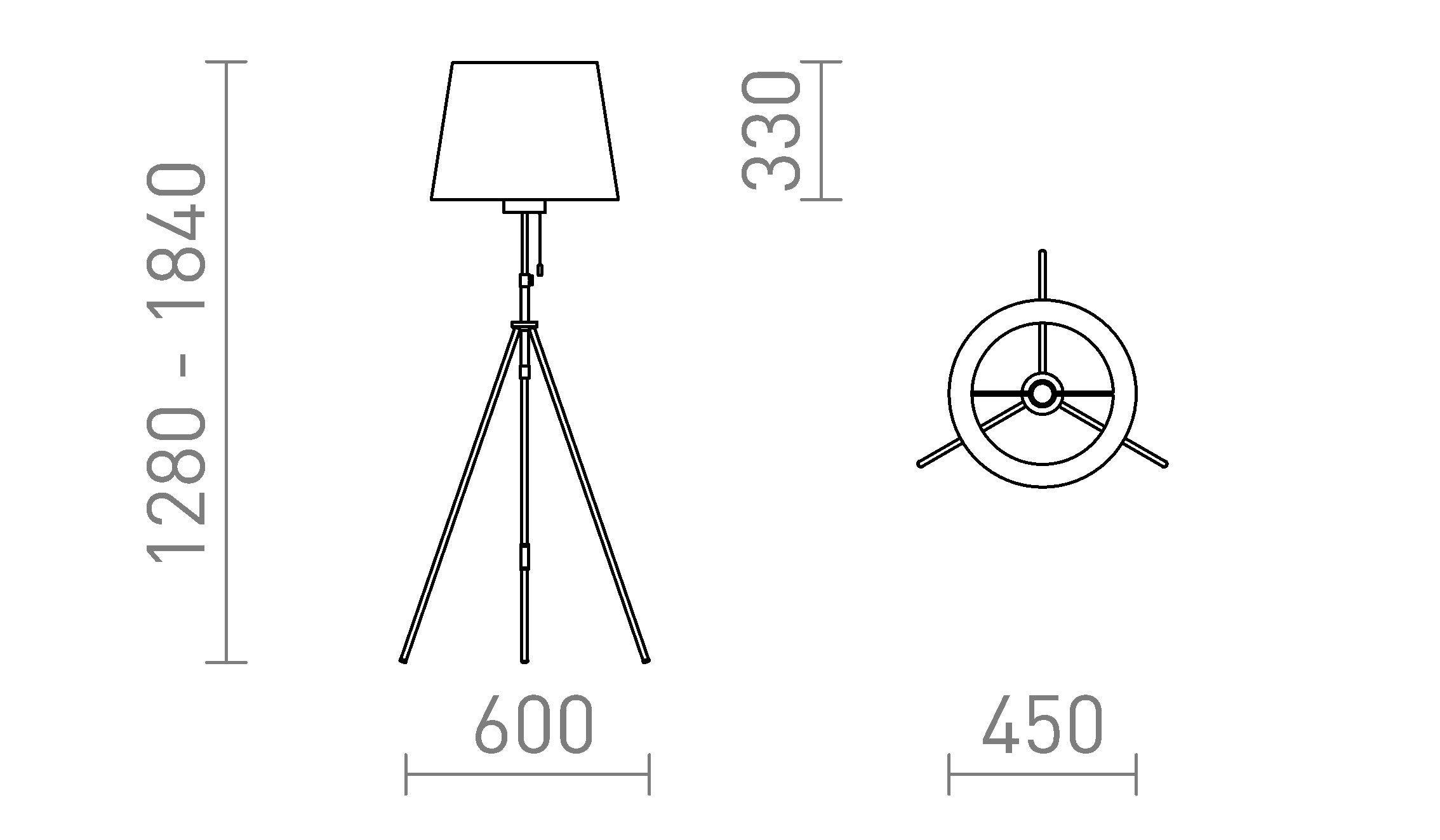 LUTON/ILUSION podłogowa lampa - Product sketch