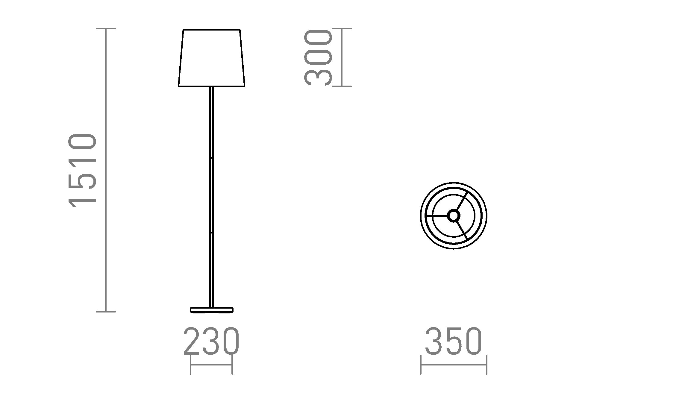 NYC/CONNY 35 da terra lampada - Product sketch