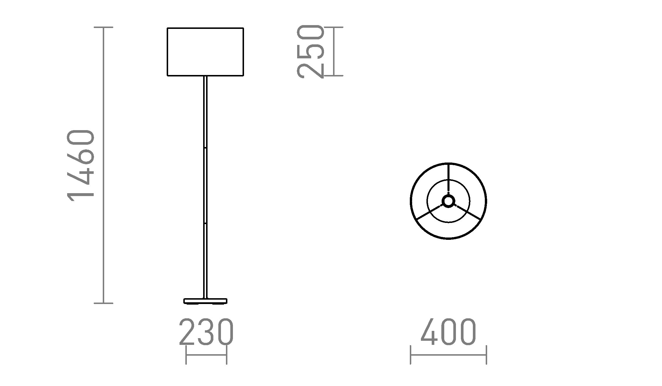 NYC/RON 40/25 lampadaire lampe - Product sketch
