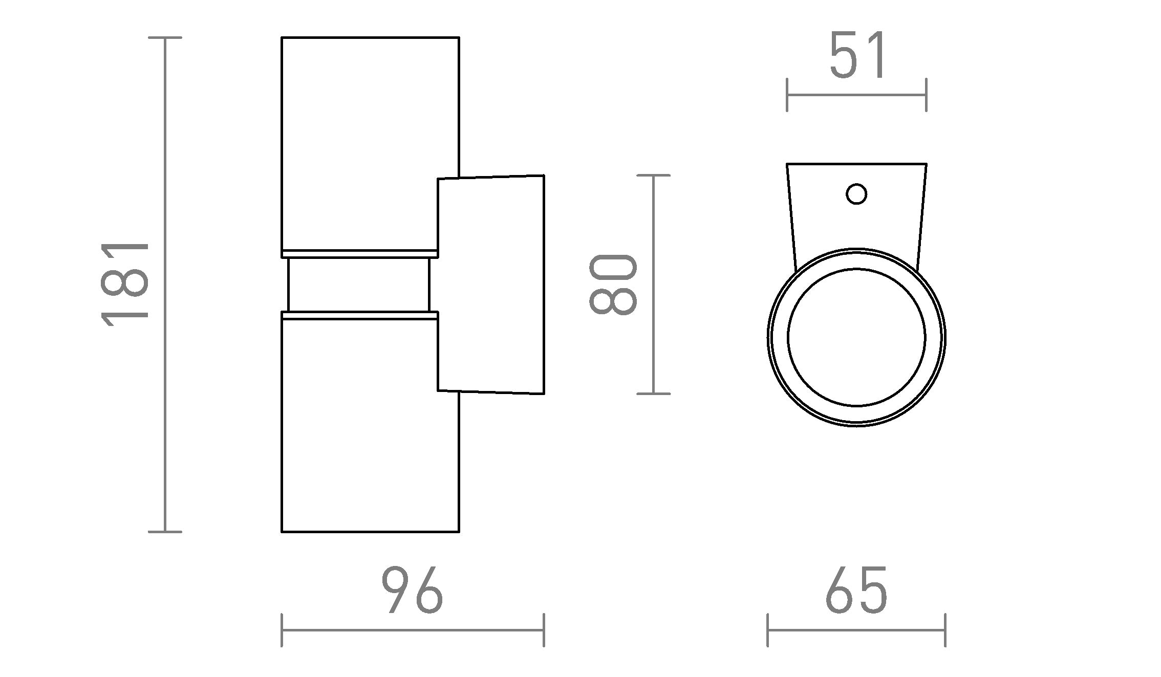 MANO ścienna lampa - Product sketch