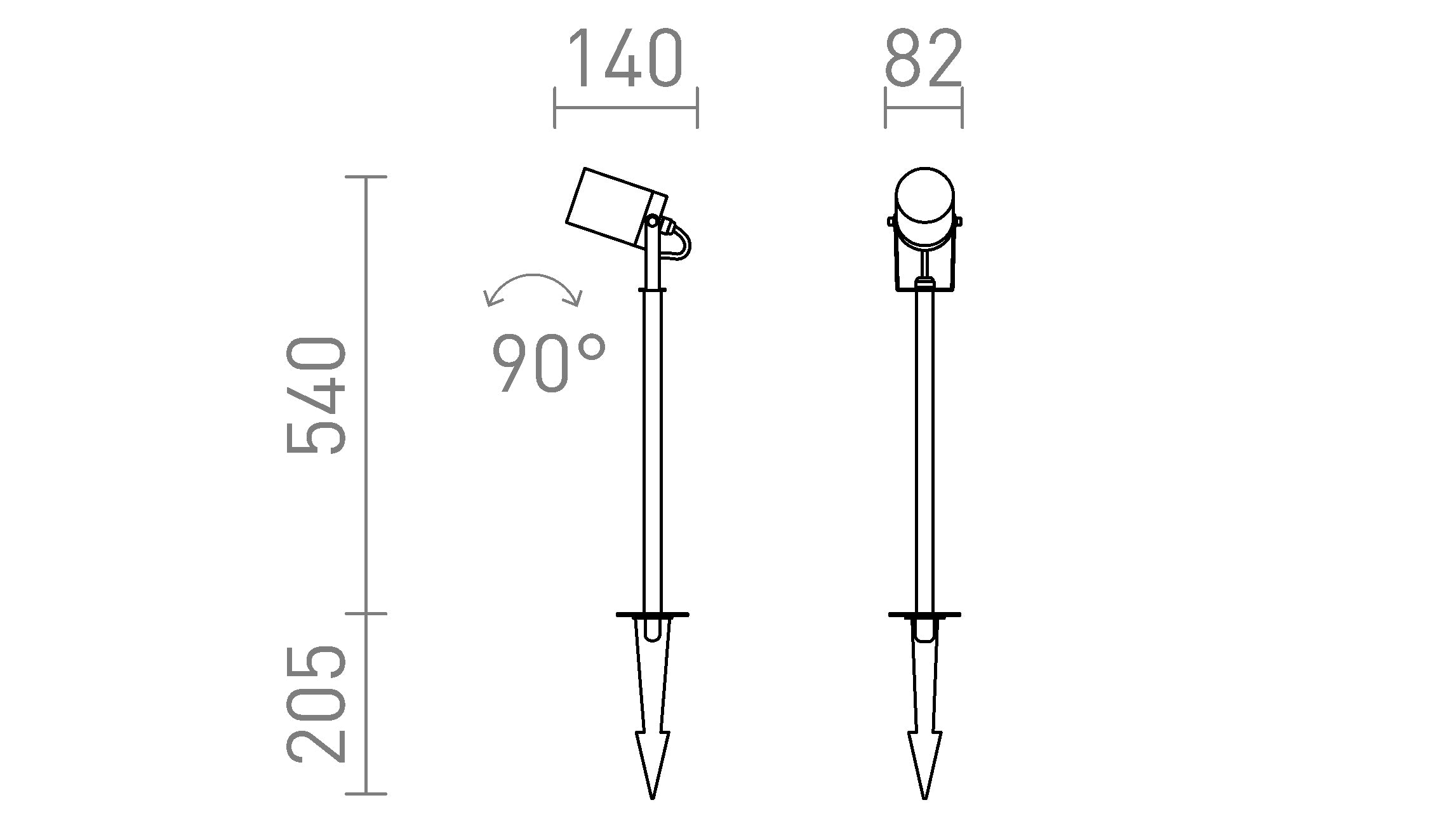 NAVONA 47 en estaca lámpara - Product sketch