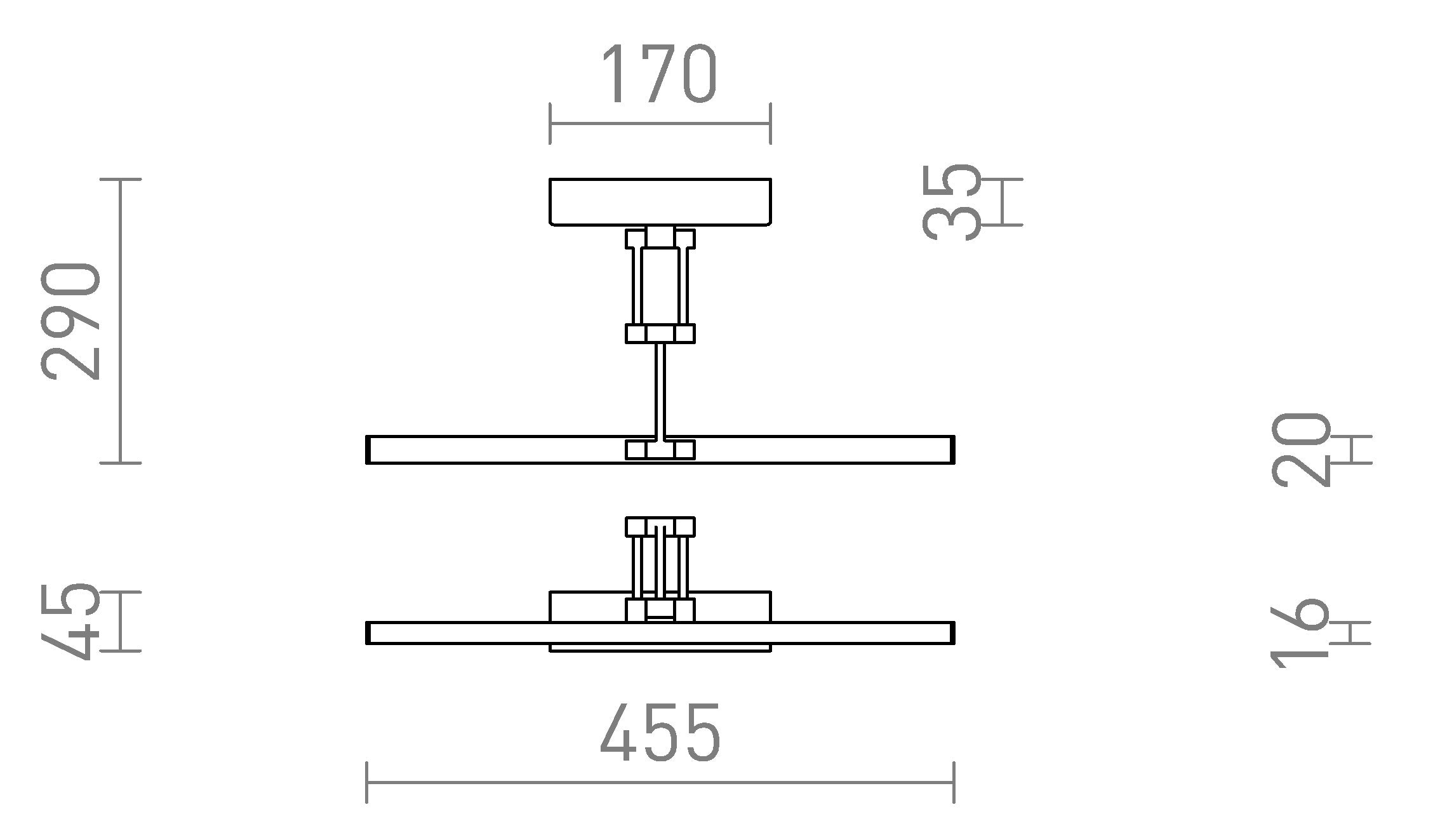 FRIDA 46 zidna lampa - Product sketch