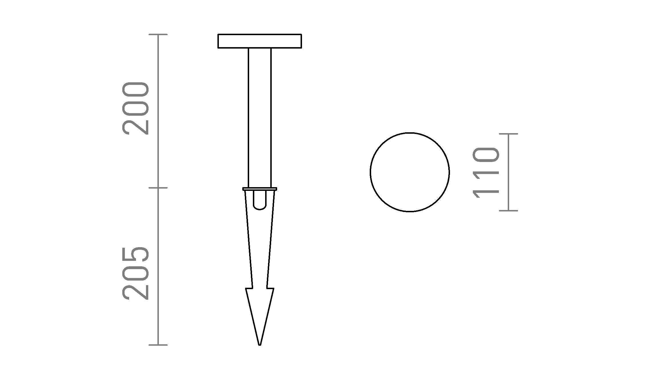 GEVALIA 20 en estaca lámpara - Product sketch