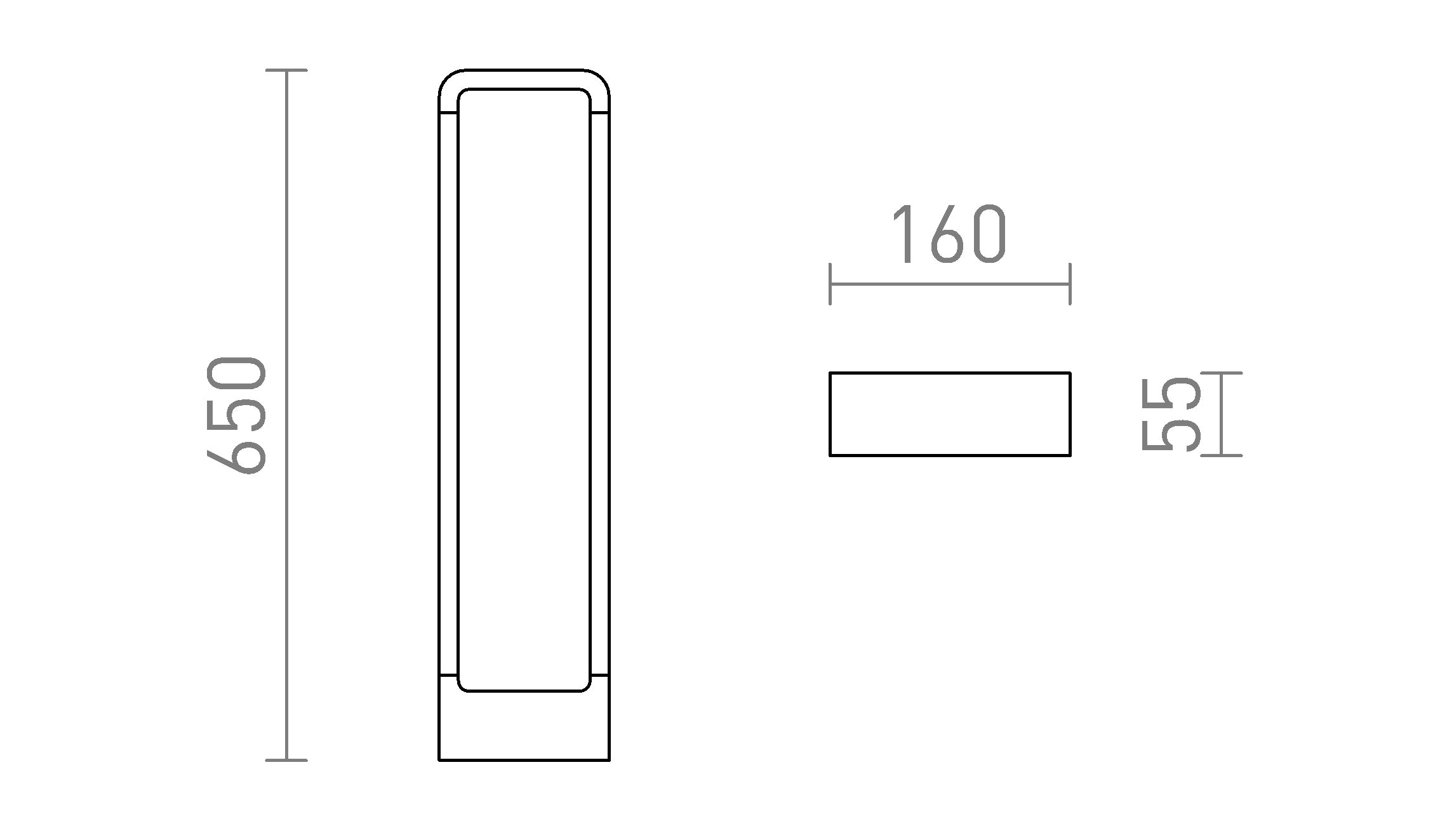 BONN 65 da terra lampada - Product sketch