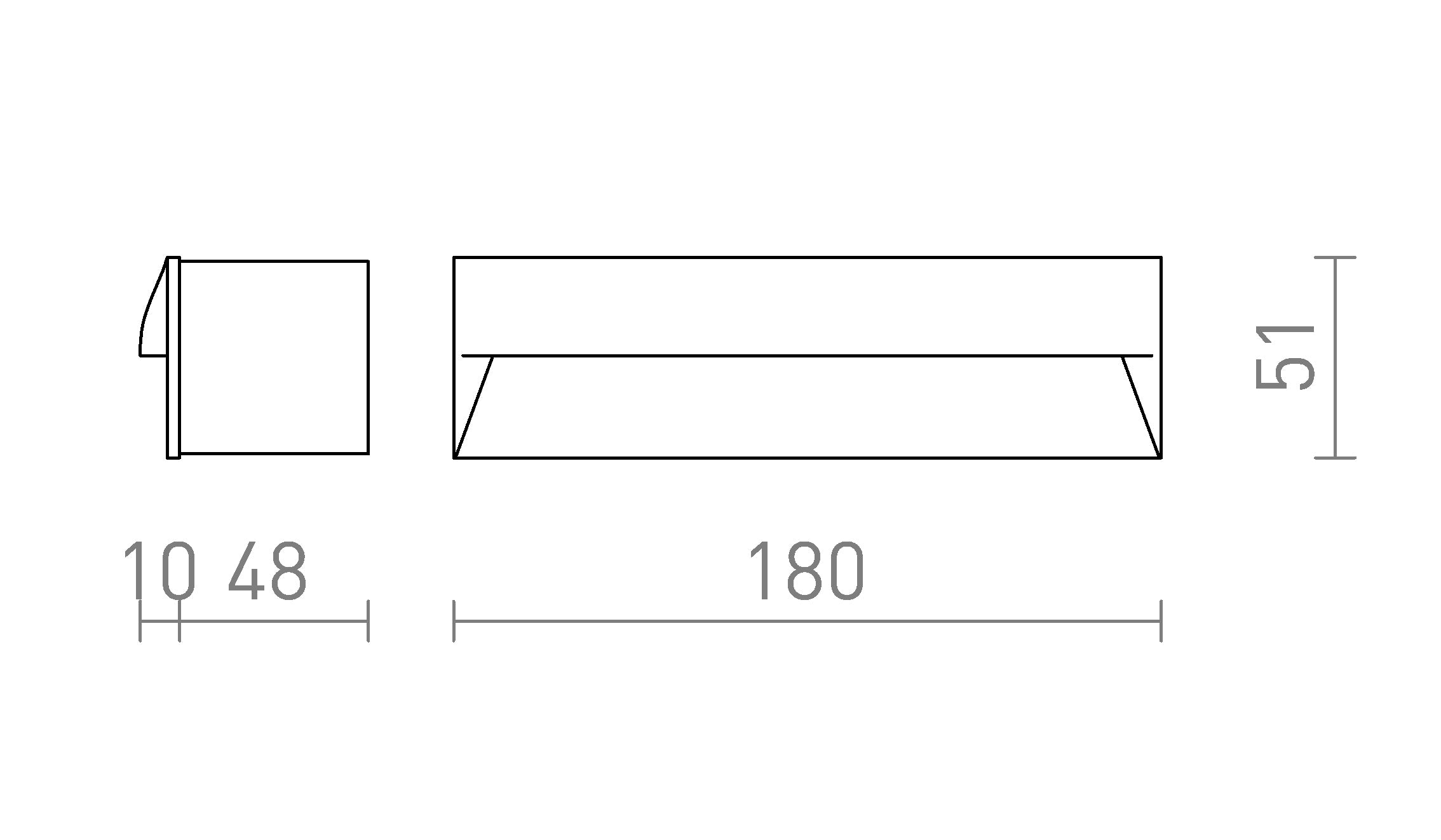 REP 18 embutida lâmpada - Product sketch