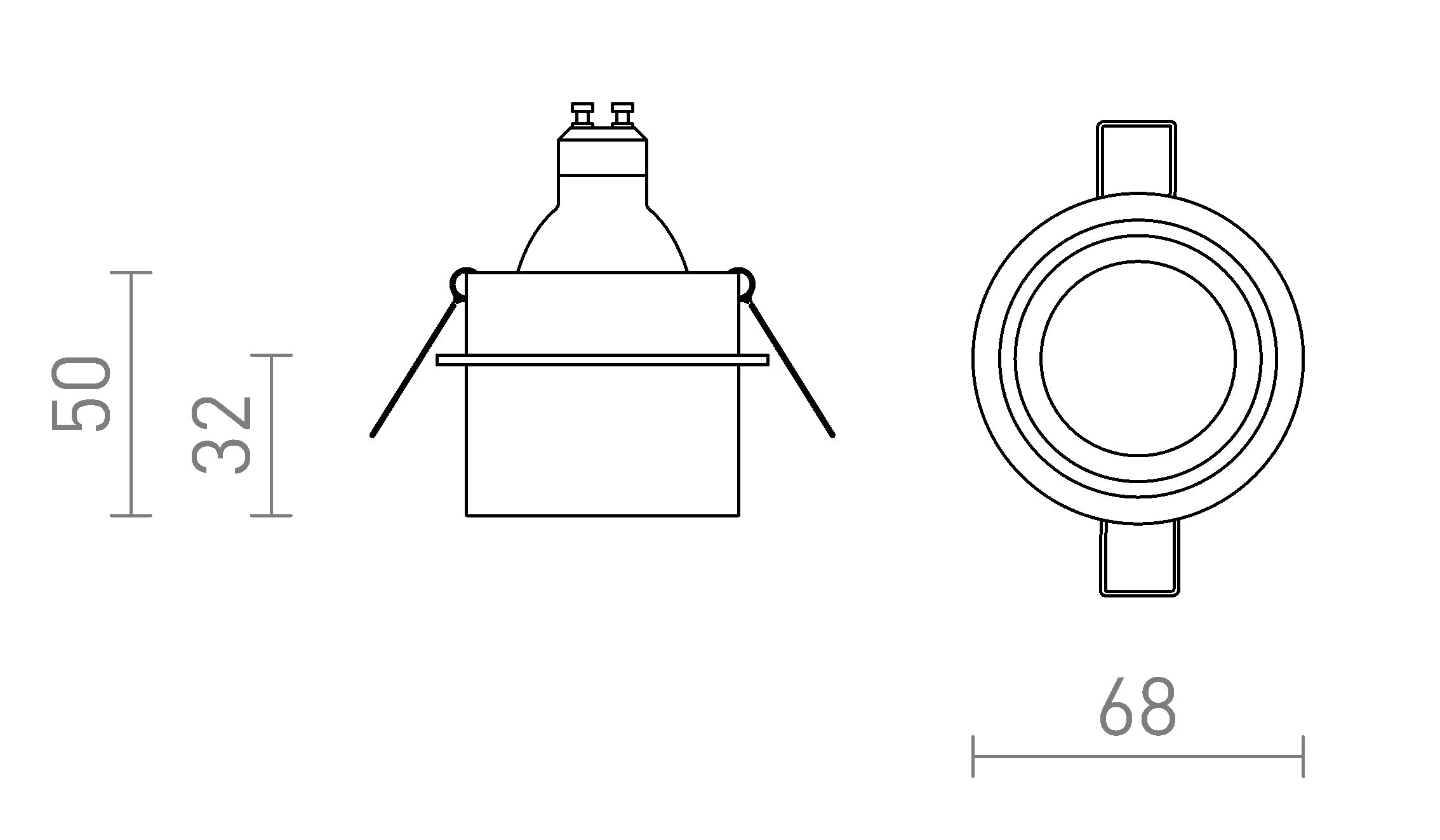 ORTA embutida lâmpada - Product sketch