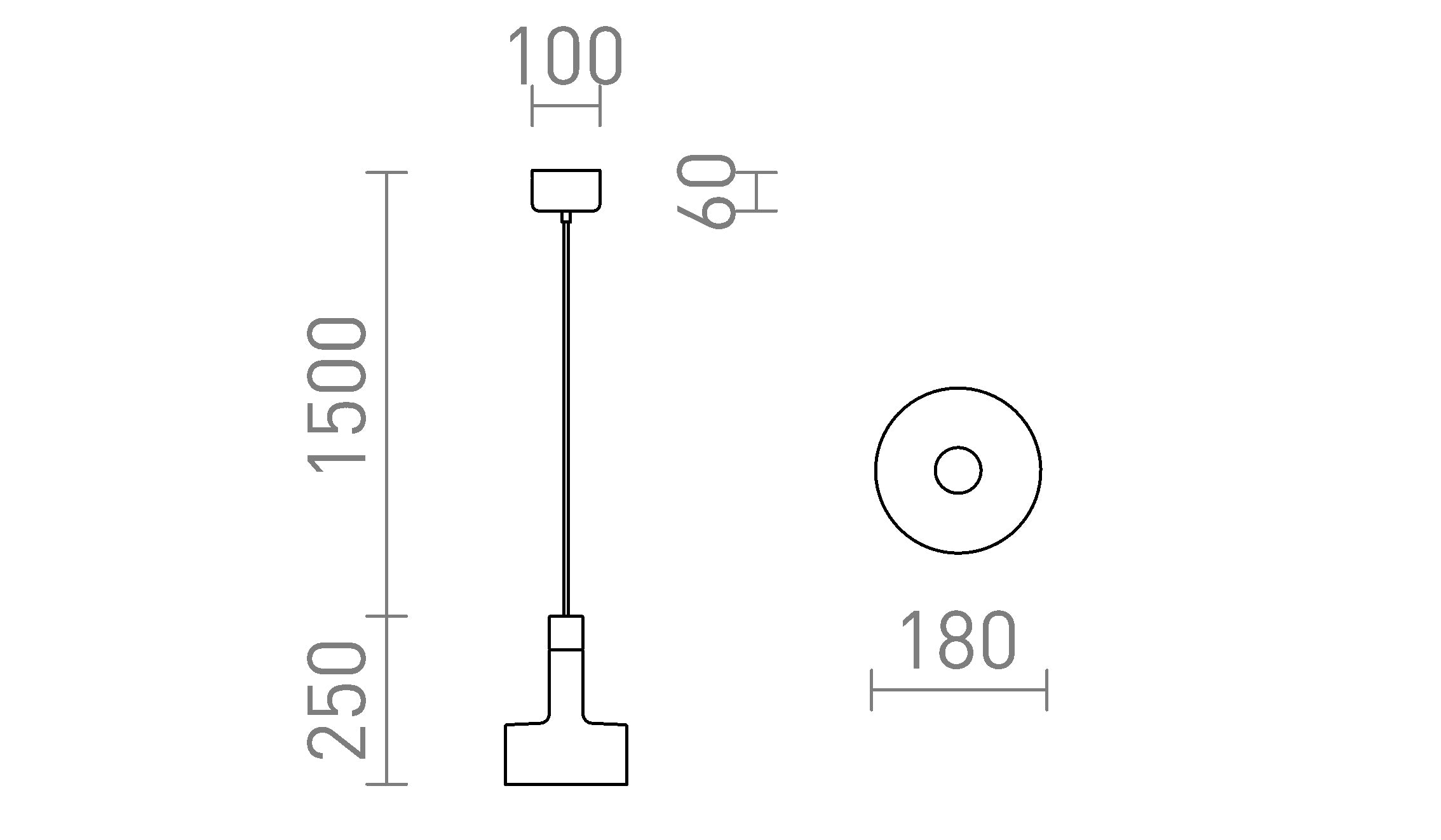 DIVINA wisząca lampa - Product sketch