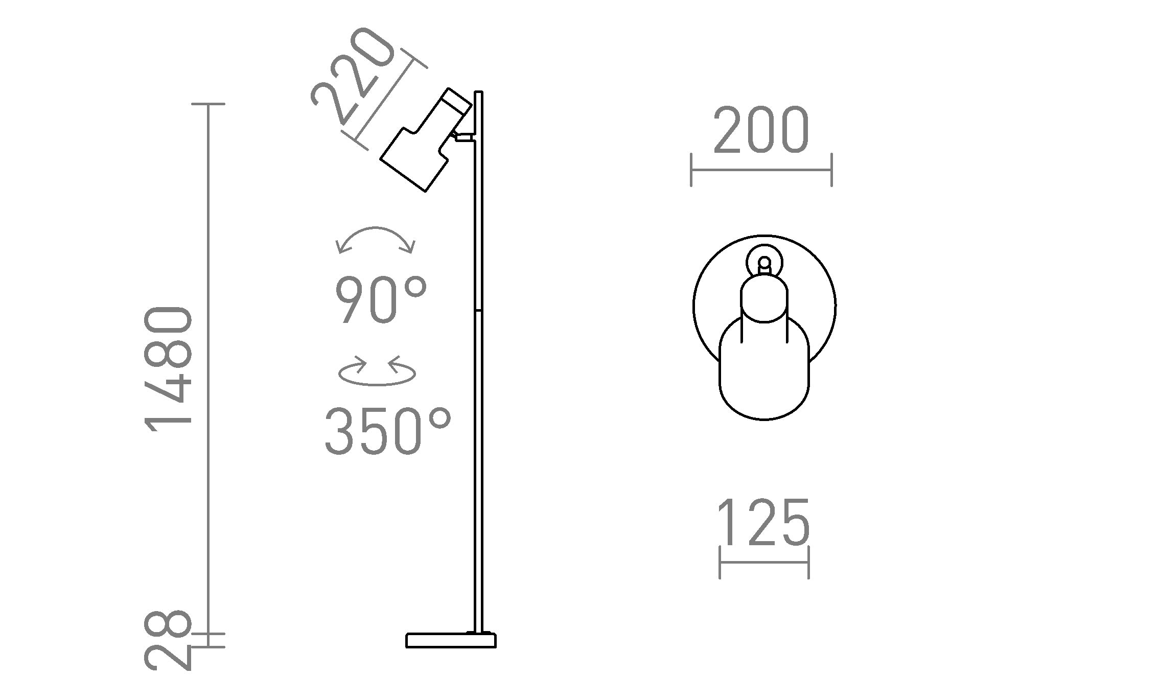 DIVINA Standleuchte lampe - Product sketch