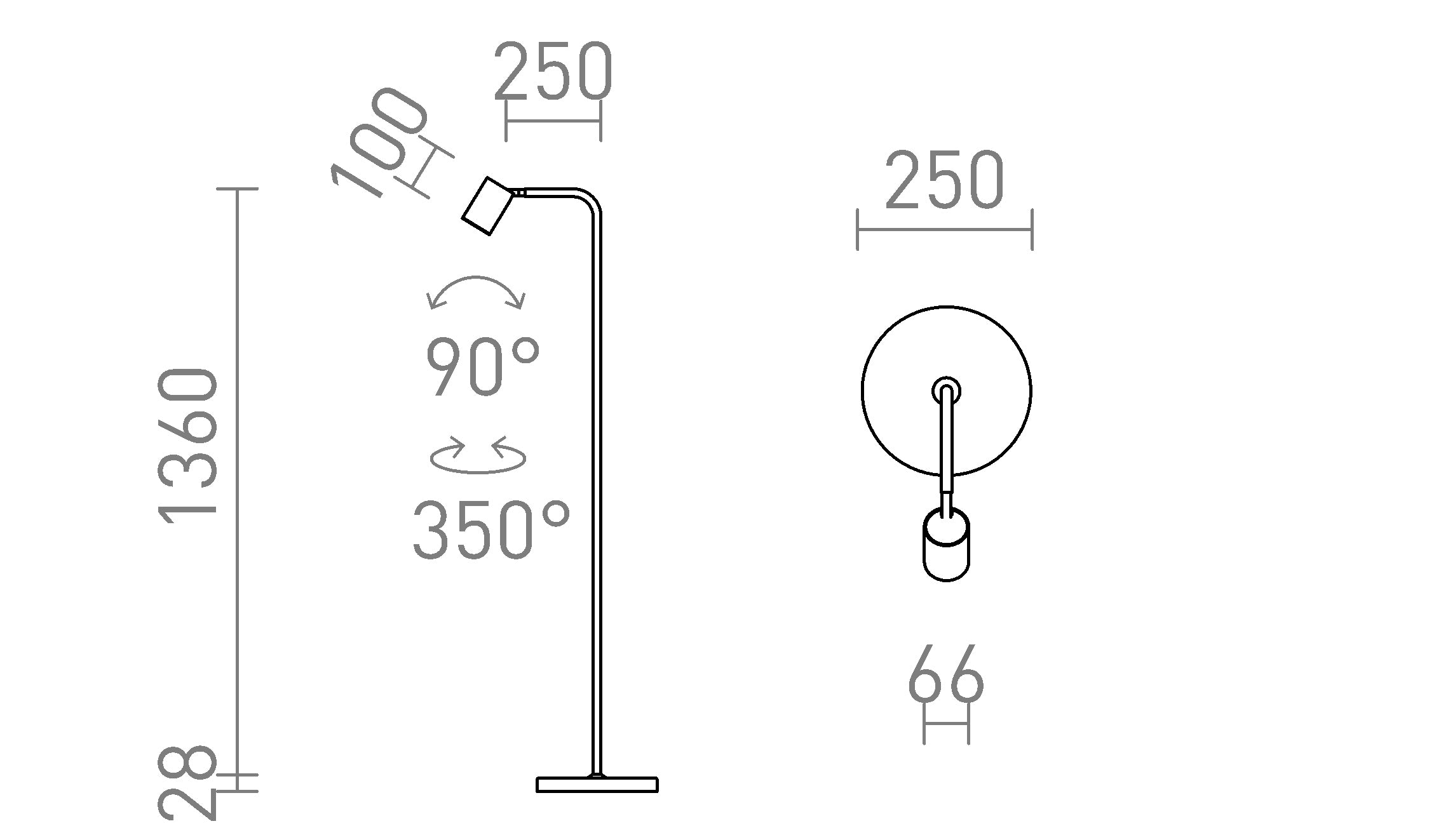 FLYNN I podłogowa lampa - Product sketch