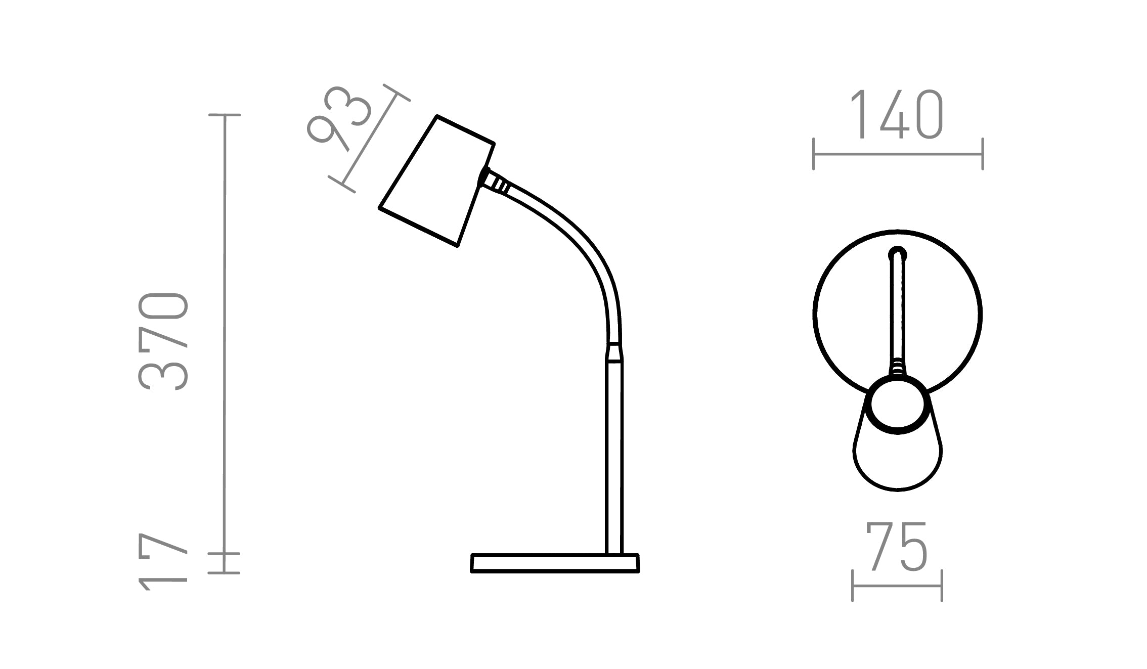 VERINA de masă lampă - Product sketch