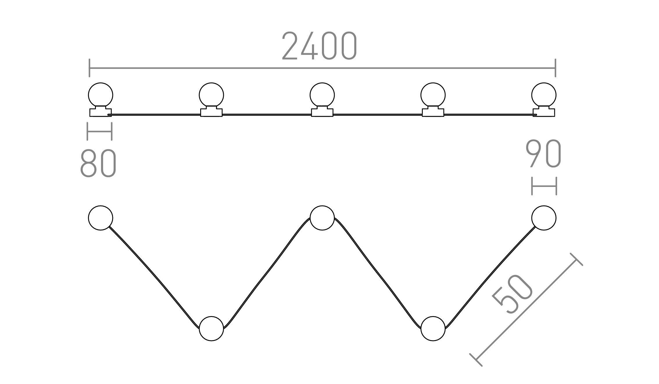 VELA V plafonnier lampe - Product sketch
