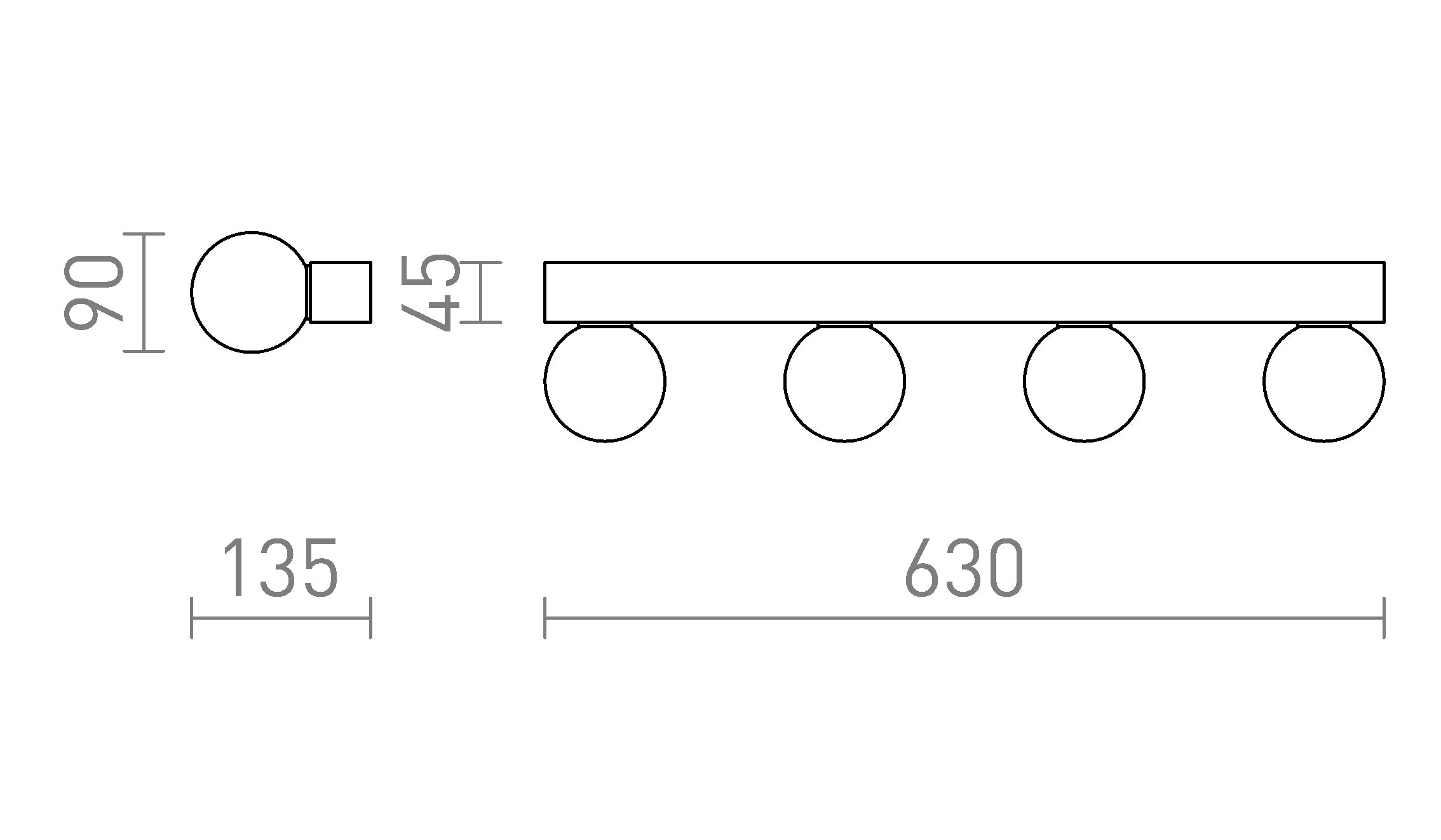 DOMINO IV ścienna lampa - Product sketch