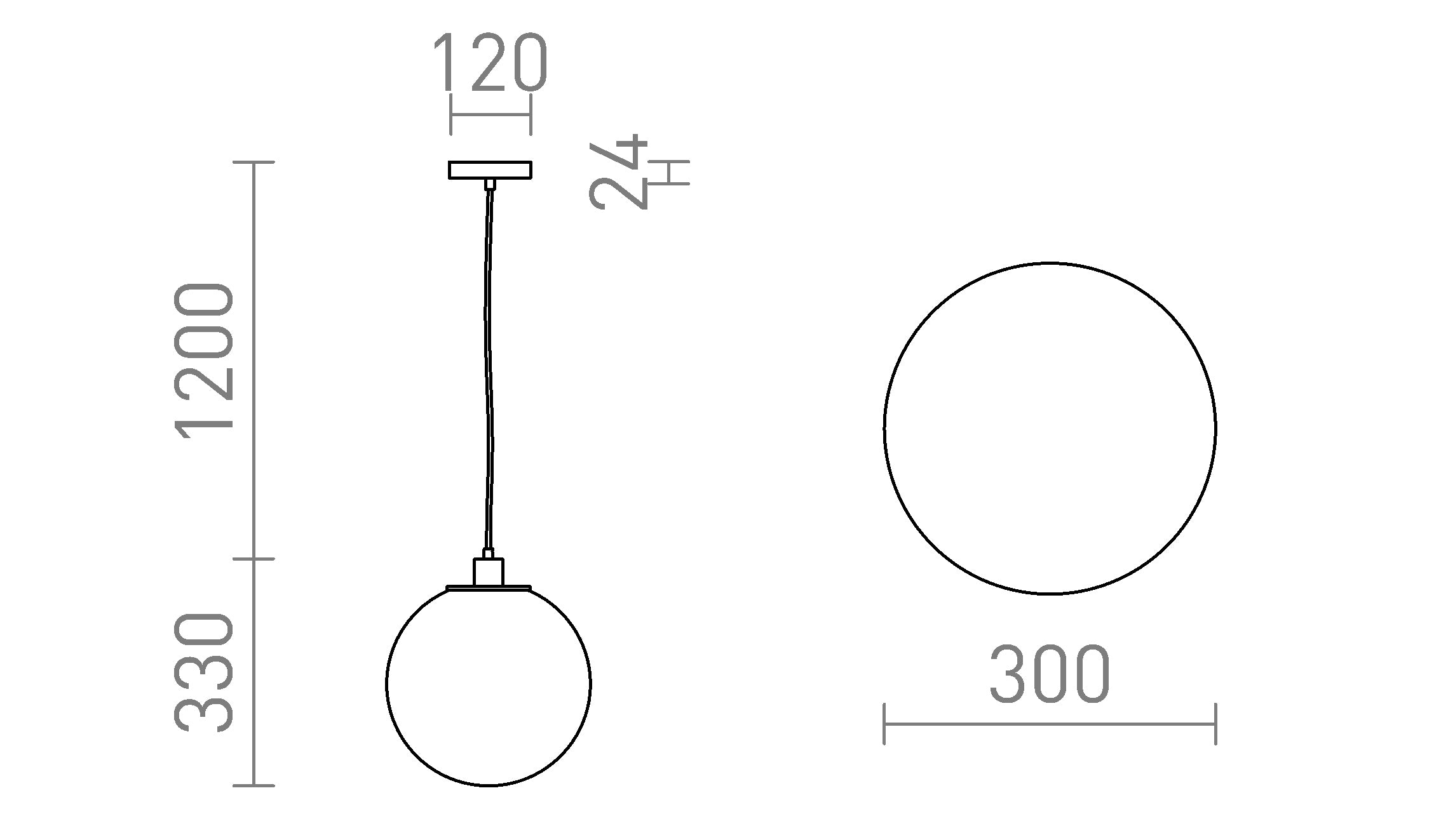 BOULDER 30 wisząca lampa - Product sketch