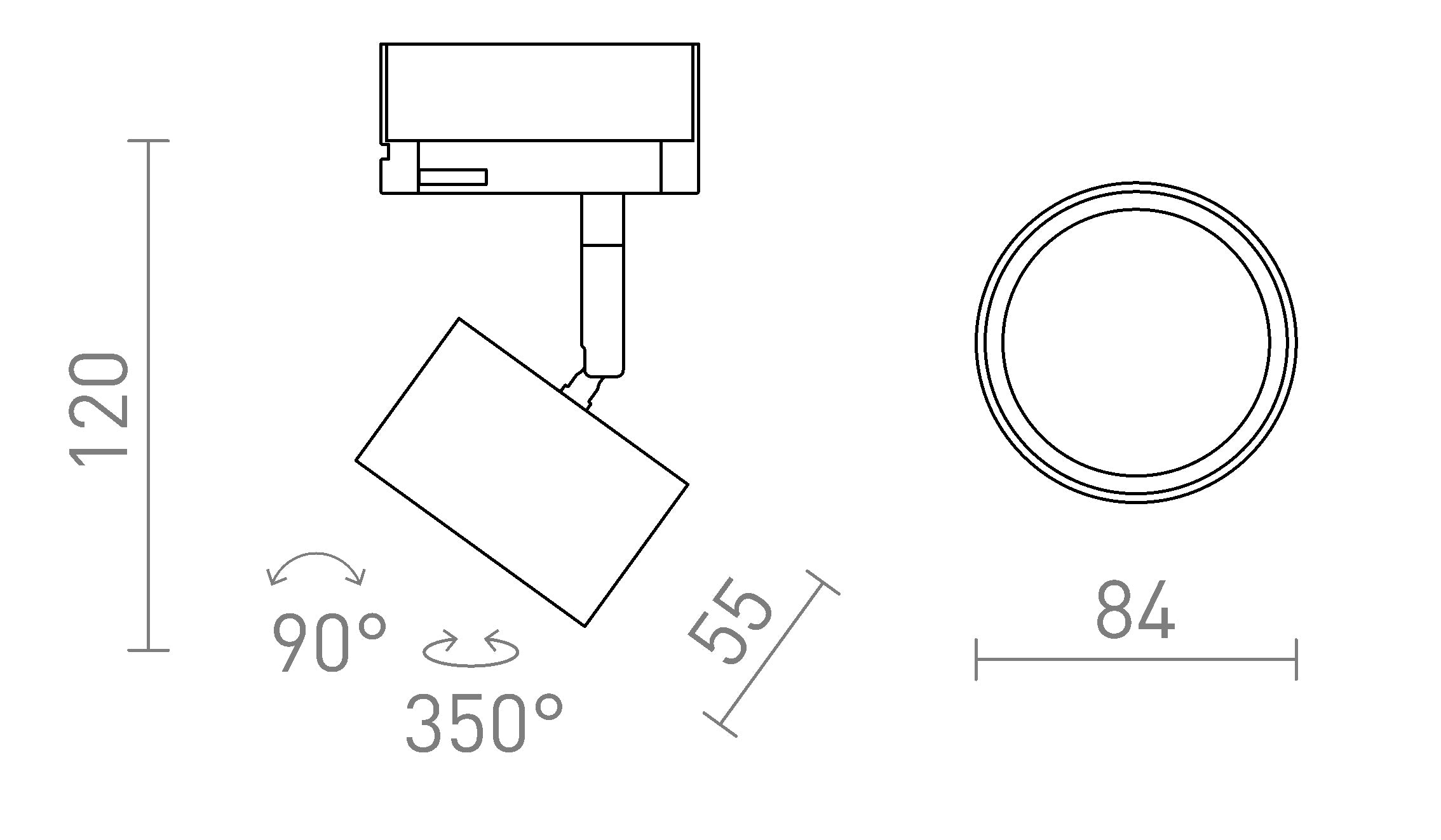 PIXEL pentru sina cu 3-circuite - Product sketch