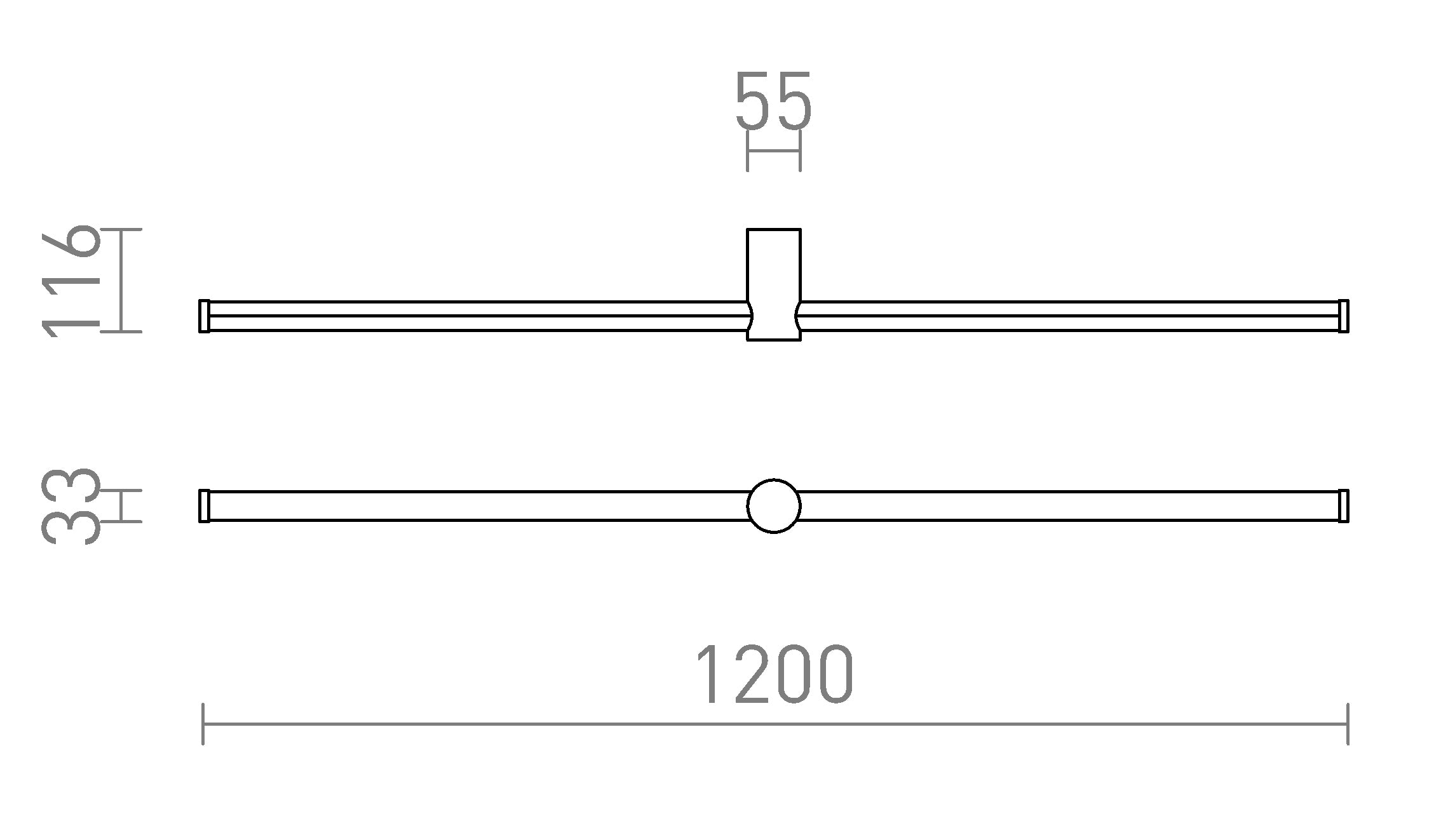 CLARIS 120 natynkowa lampa - Product sketch