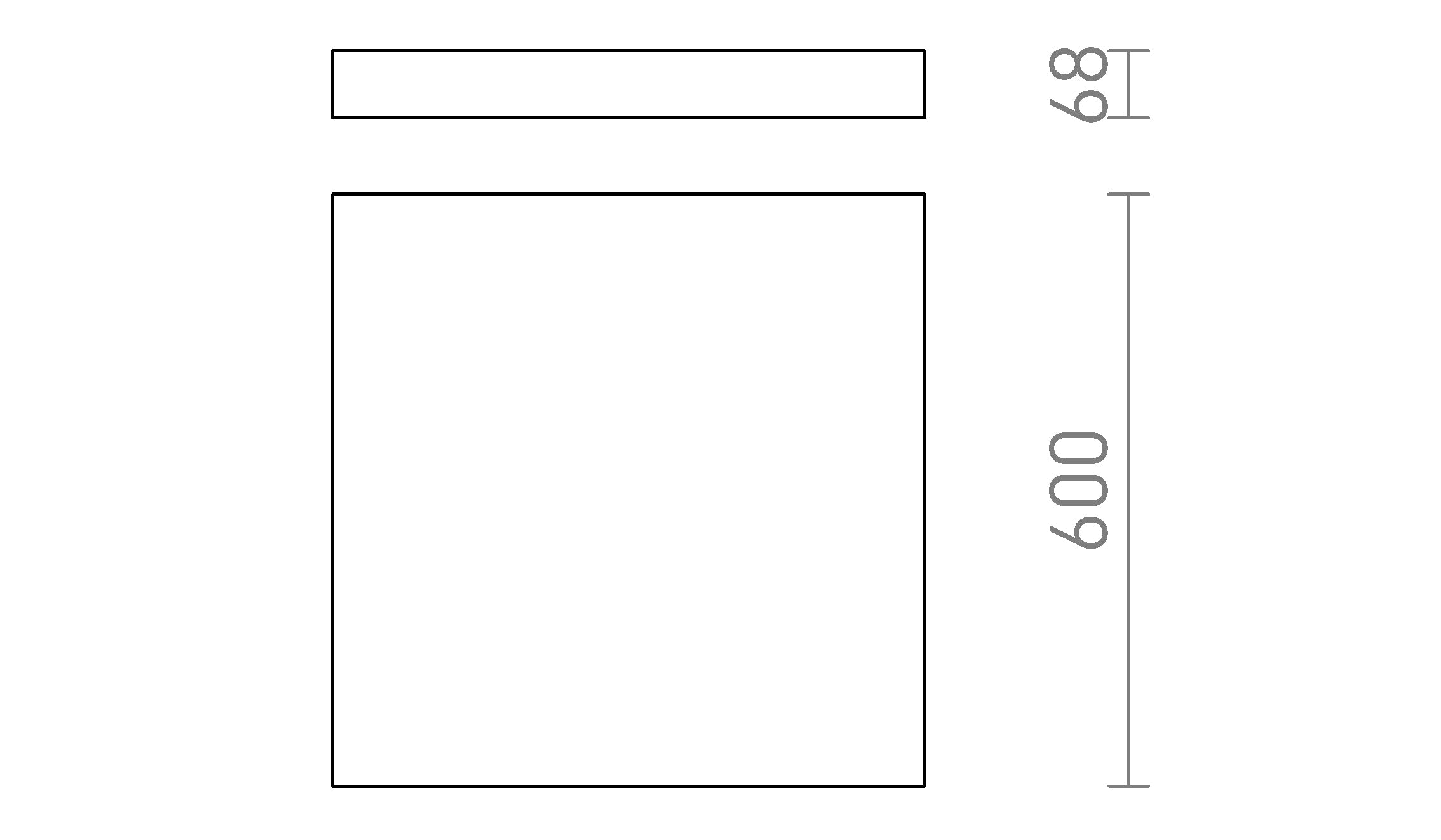 LARISA SQ 60 DIMM таванна лампа - Product sketch