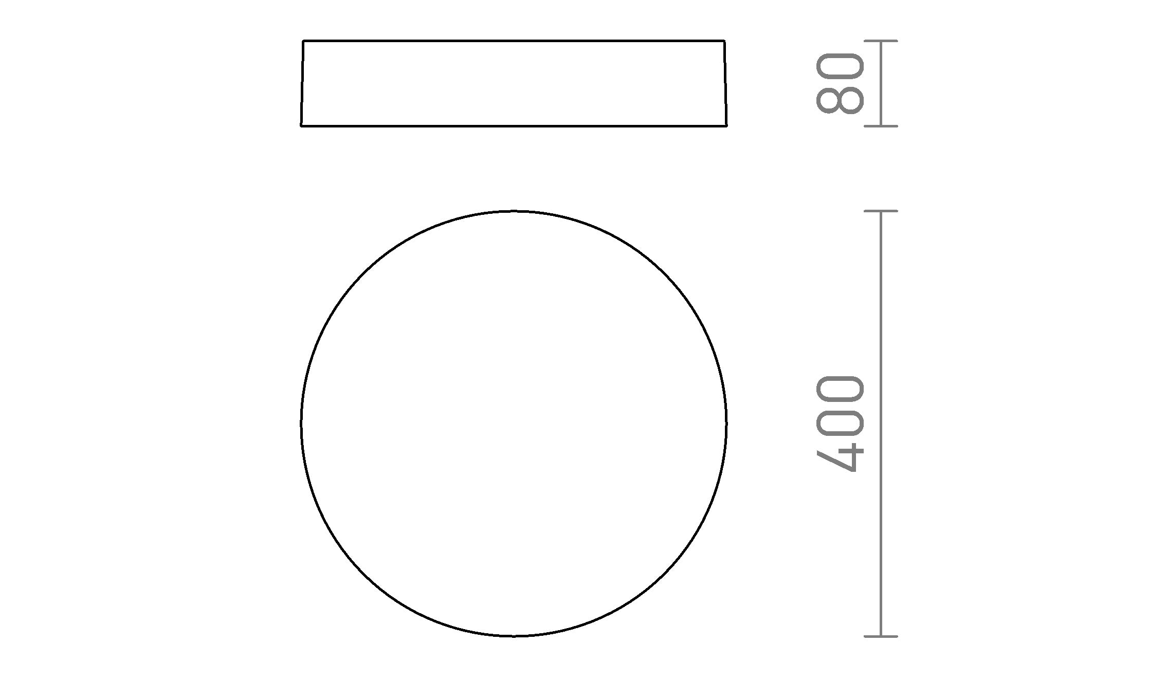 SOLIS 40 DIMM montat pe suprafață lampă - Product sketch