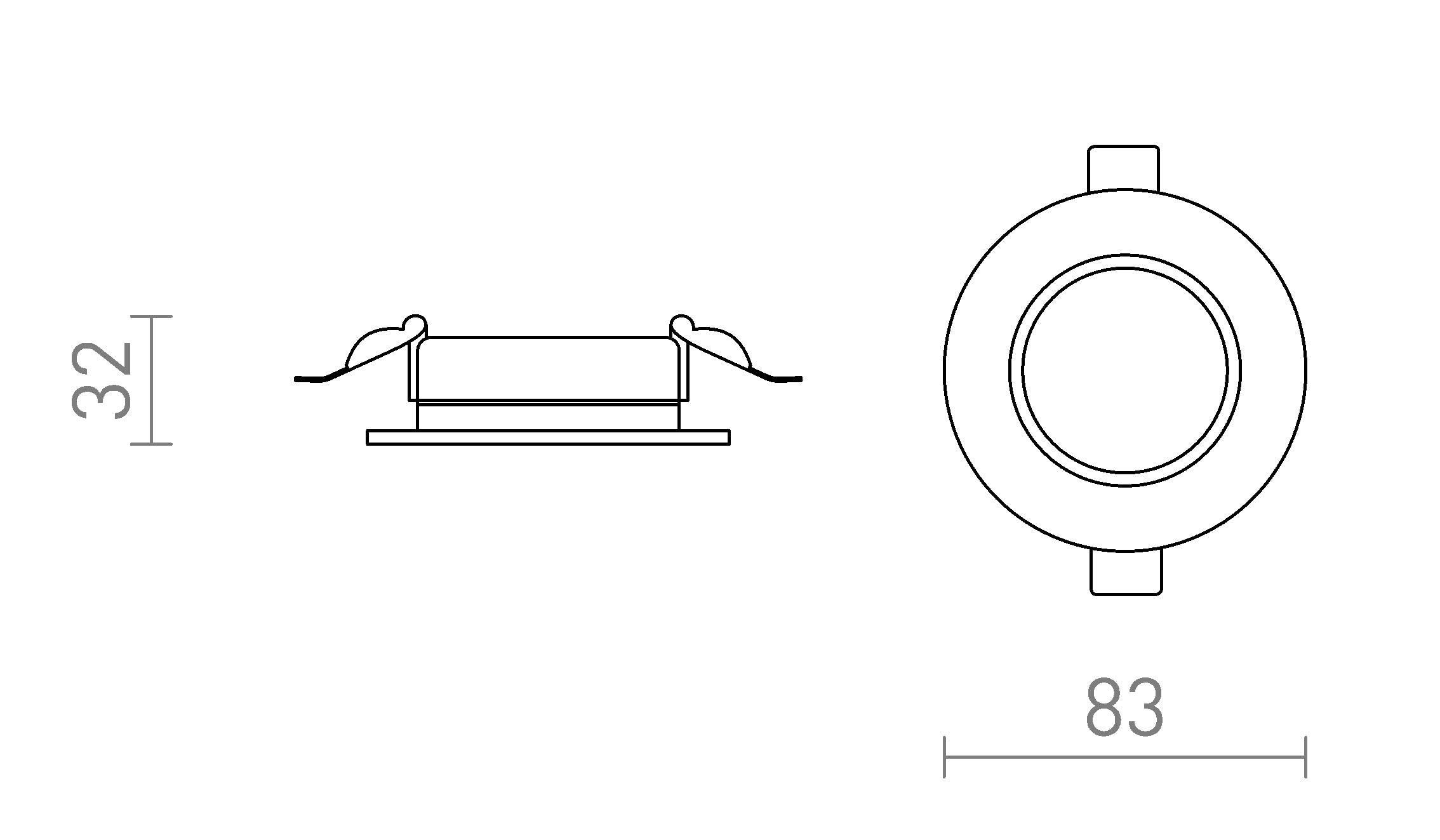 NONO DIMM empotrada lámpara - Product sketch