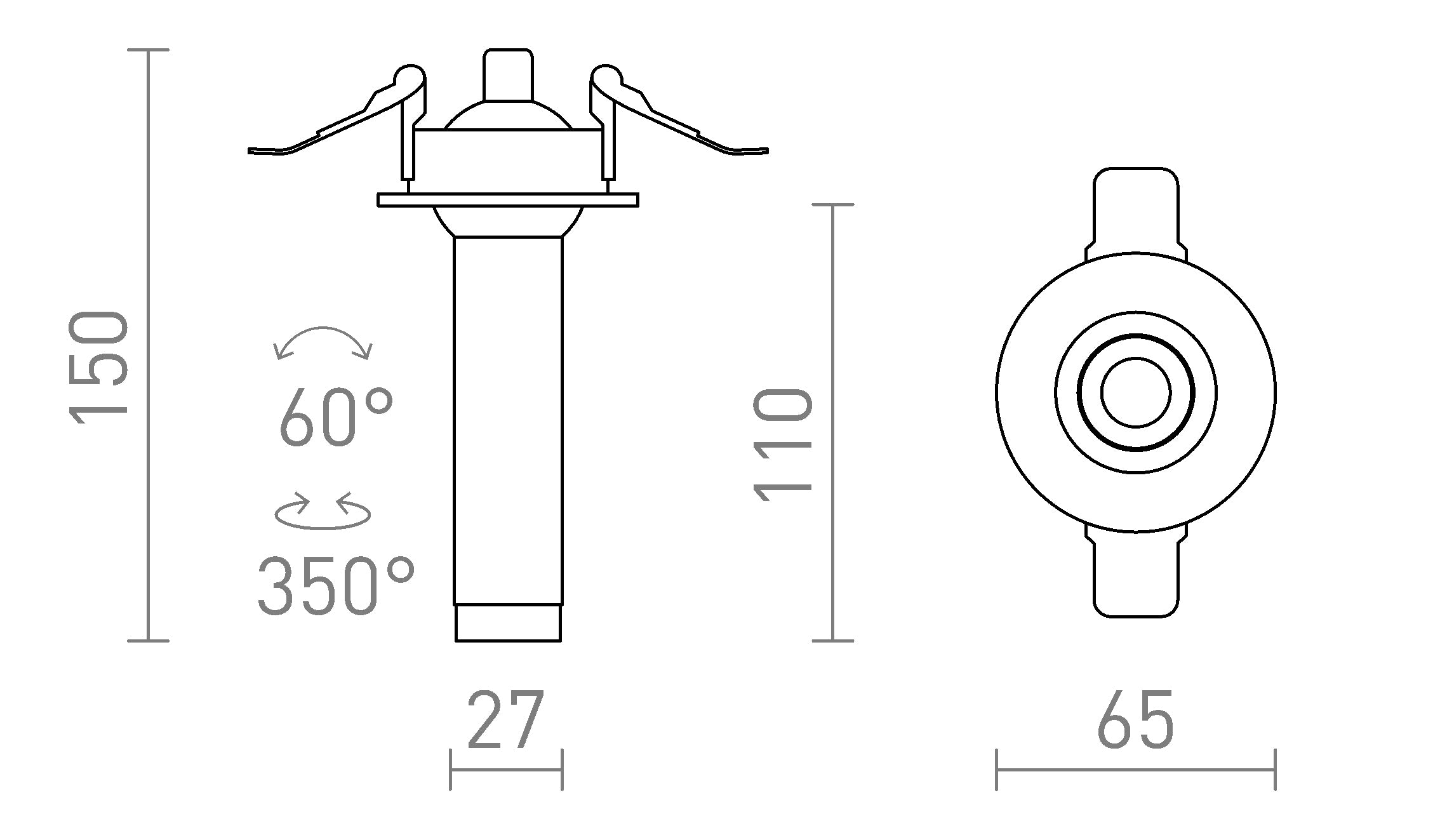 LUMIS 11 DIMM Einbauleuchte lampe - Product sketch