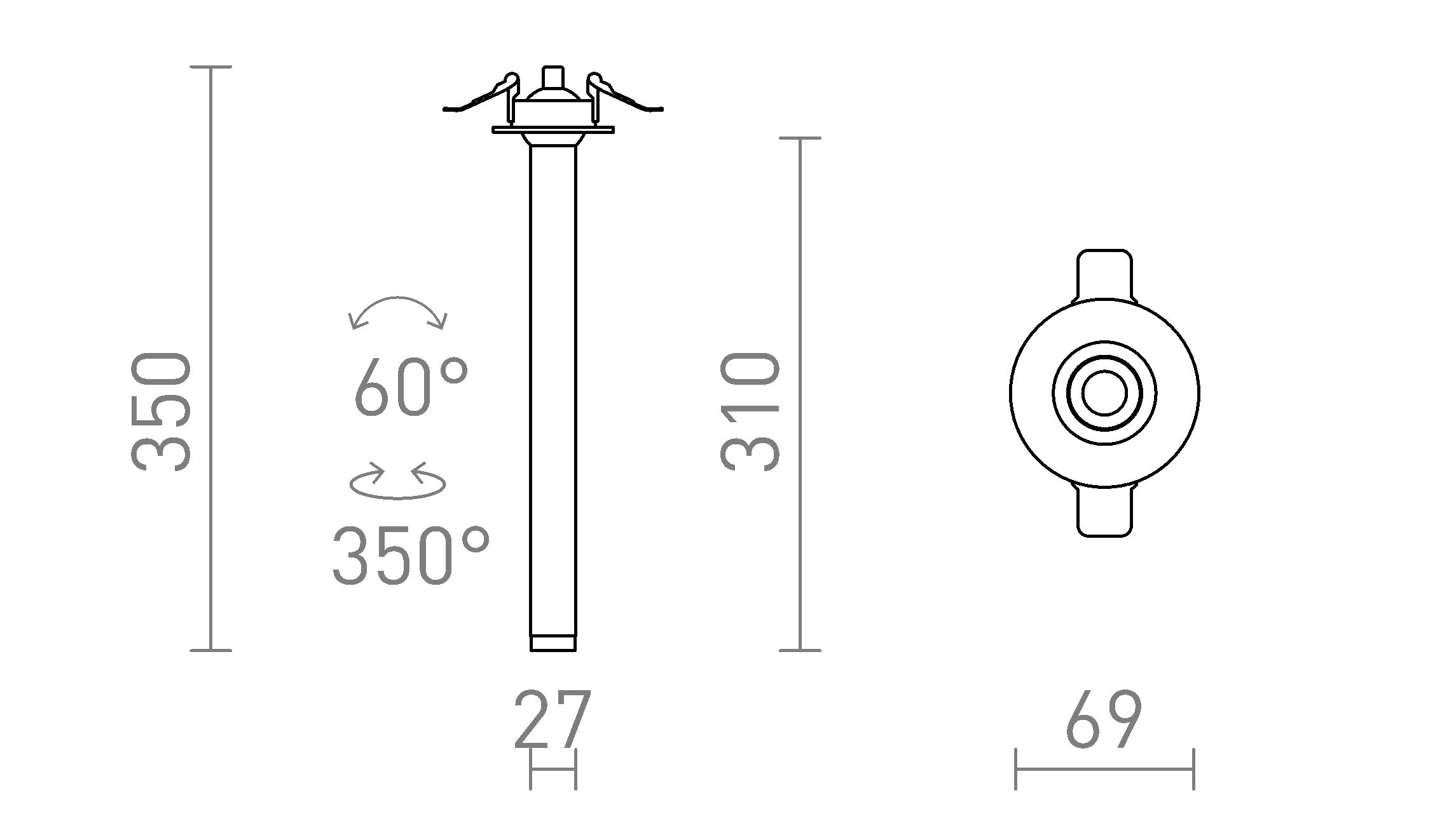 LUMIS 31 DIMM wpuszczana lampa - Product sketch