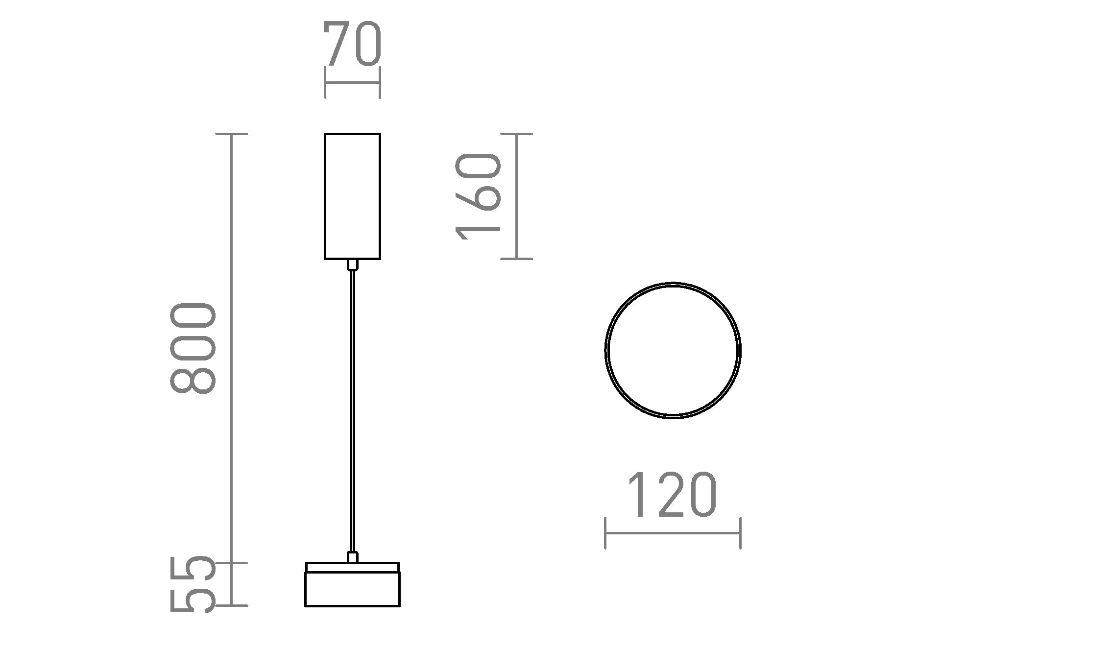 SFERA DIMM wisząca lampa - Product sketch