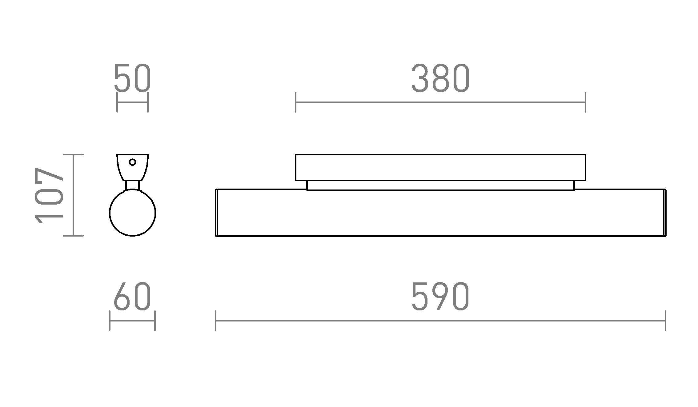 RIVIER LED 59 Επιτοίχιος λαμπτήρας - Product sketch