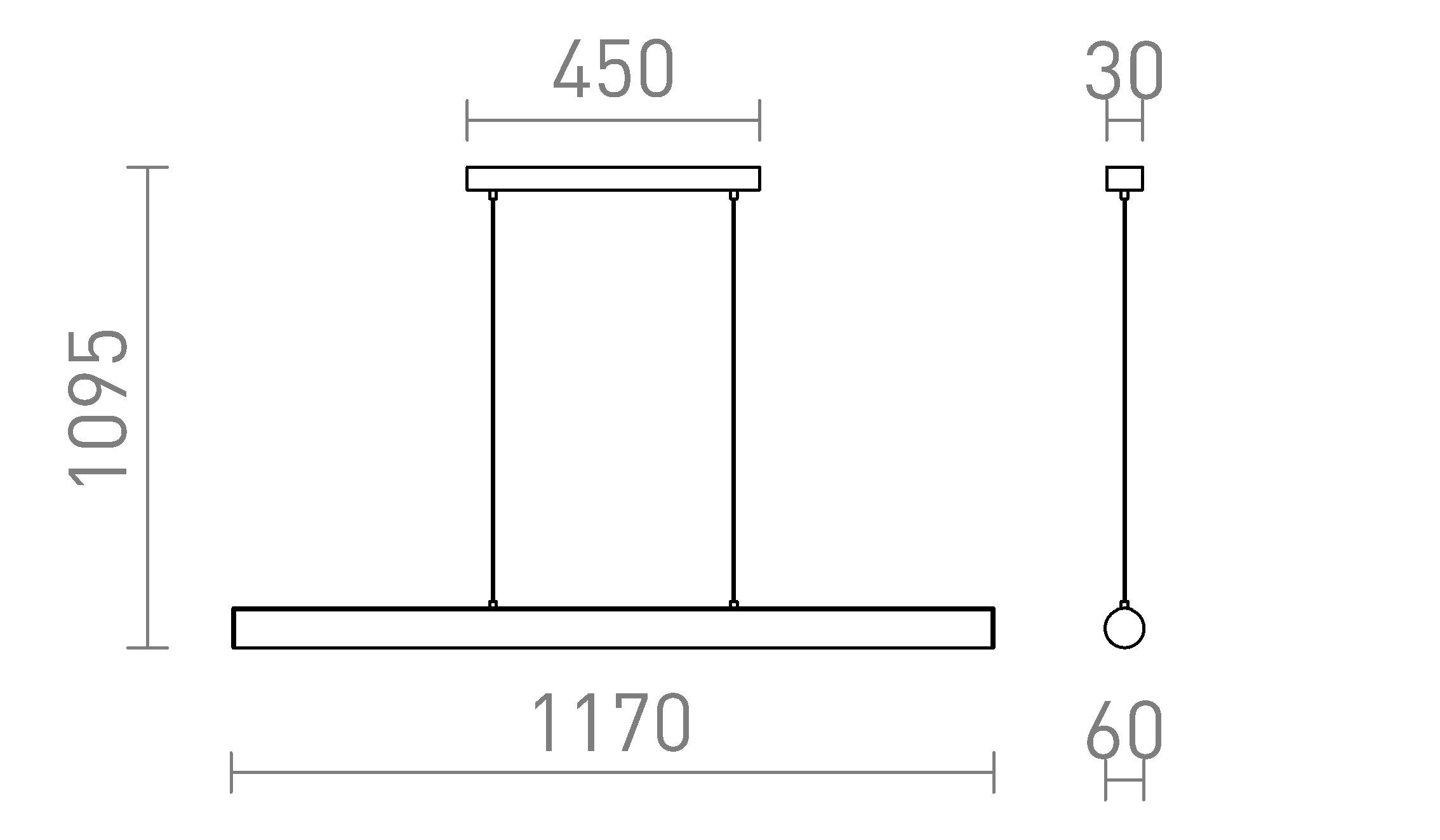 RIVIER LED I a sospensione lampada - Product sketch