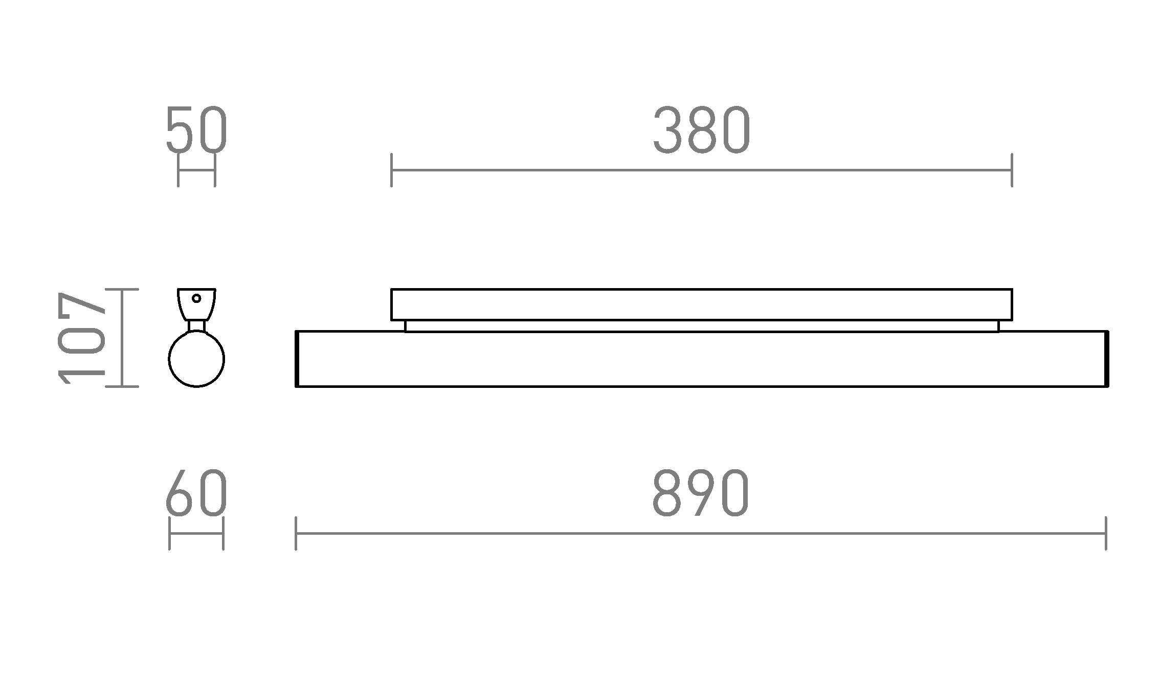 RIVIER LED 89 ścienna lampa - Product sketch