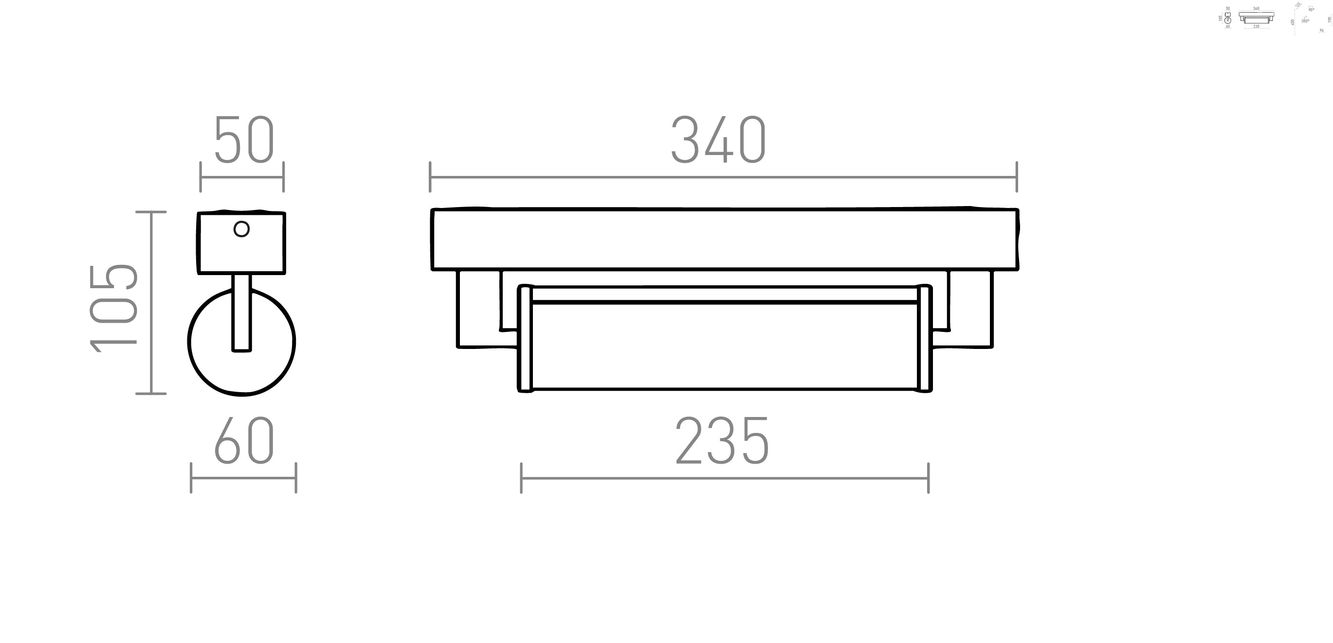 ROCCA 34 zidna lampa - Product sketch