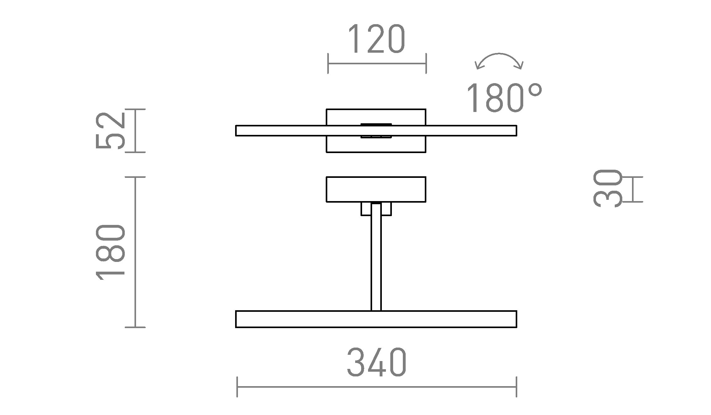 FRESCO 34 Επιτοίχιος λαμπτήρας - Product sketch