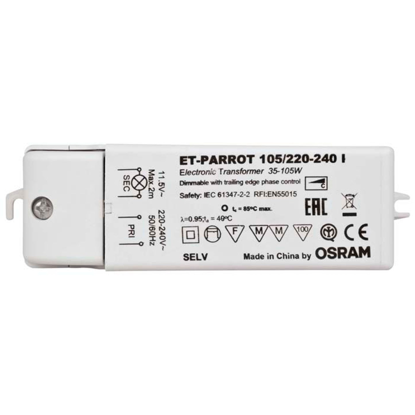 RENDL lighting accessorie TRAFO 35-105W 12V AC DIMM 12V 105W G13003 2