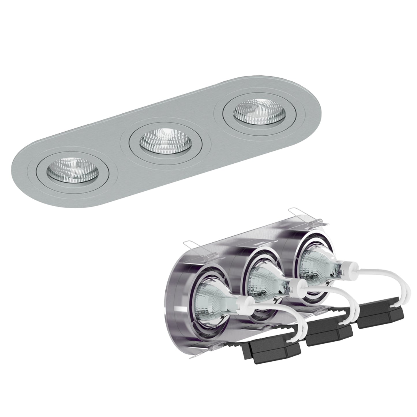 RENDL Outlet BIZZ III directional brushed aluminum 12V GU5,3 3x50W R10210 6
