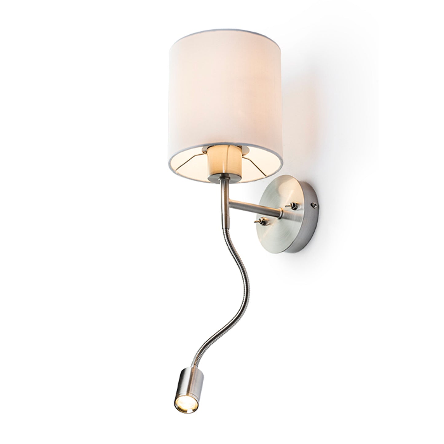 RENDL wall lamp VERSA wall with shade white matt nickel 230V LED E27 LED 15+3W 40° 3000K R10580 5