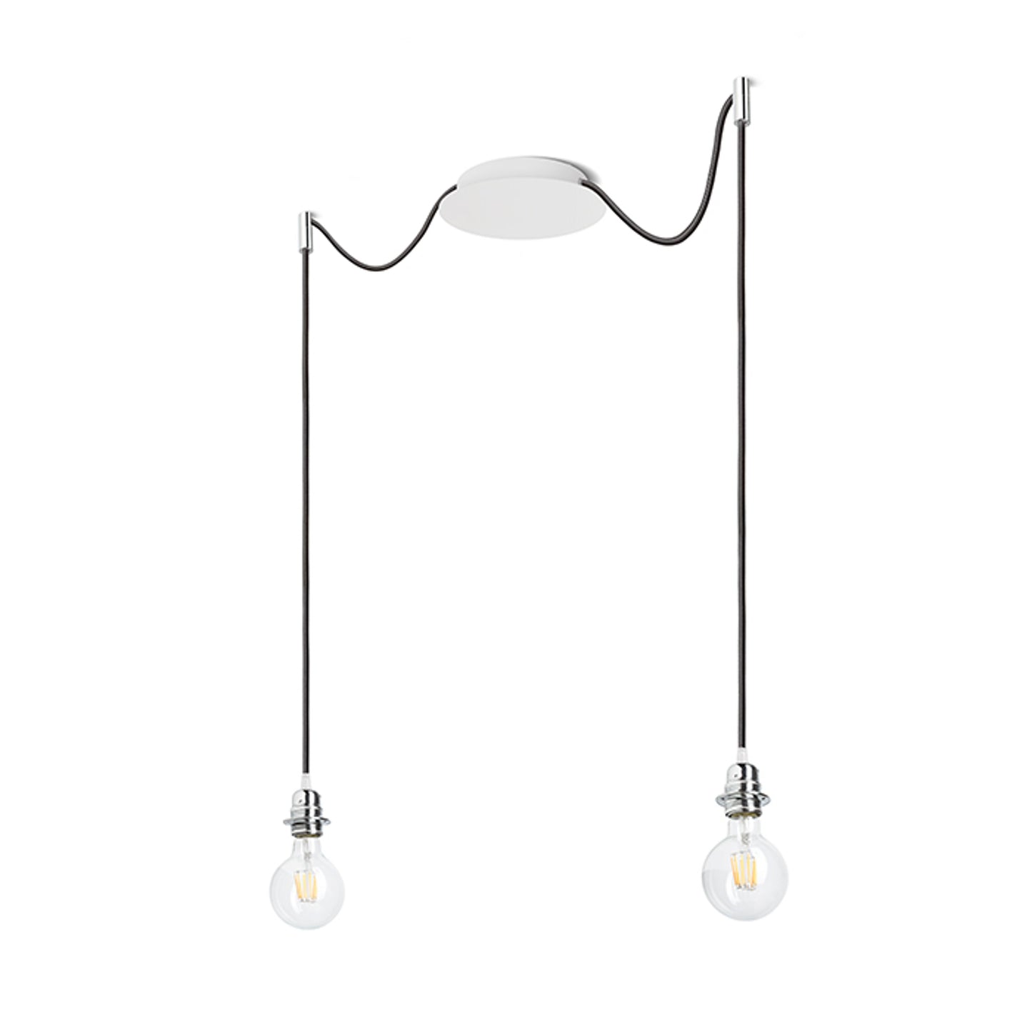 RENDL shades, shade bases, pendent sets KOMBIX 2 pendant set WB+BC+CHF 230V LED E27 2x15W R11778 1