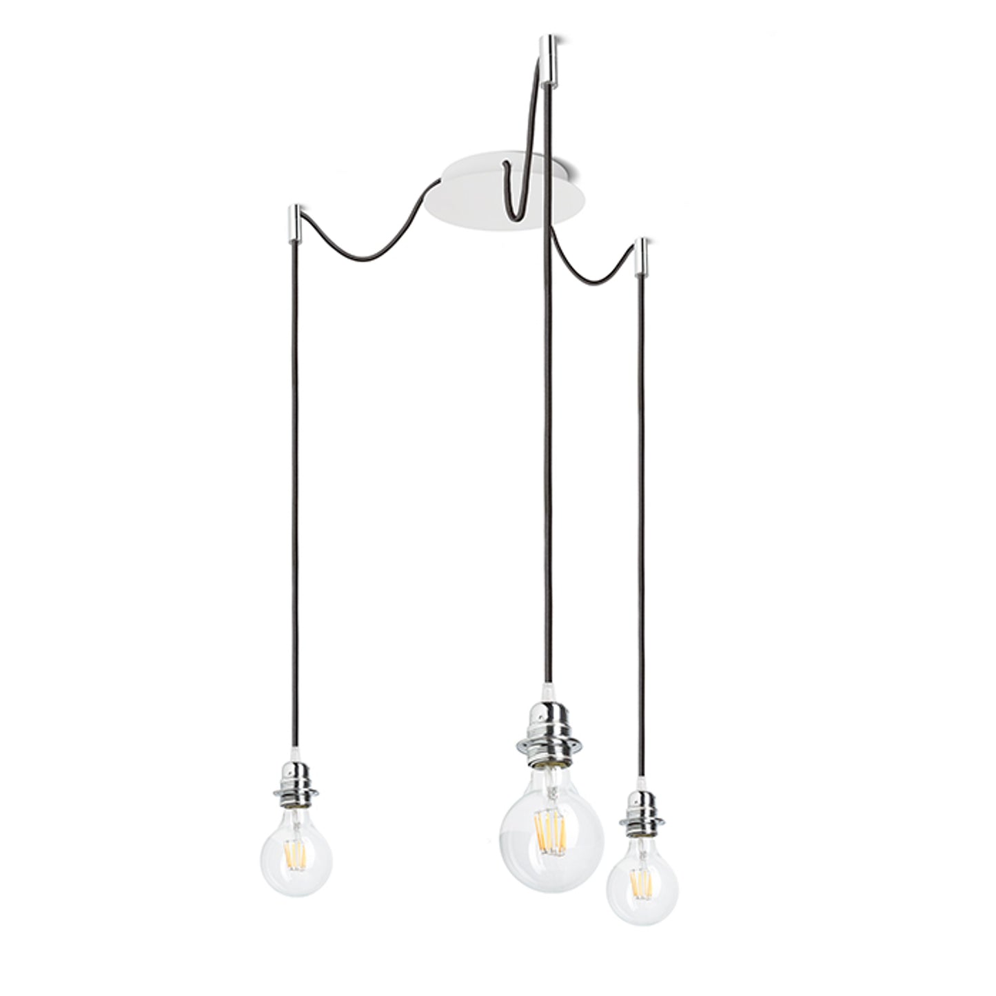 RENDL shades, shade bases, pendent sets KOMBIX 3 pendant set WB+BC+CHF 230V LED E27 3x15W R11779 1