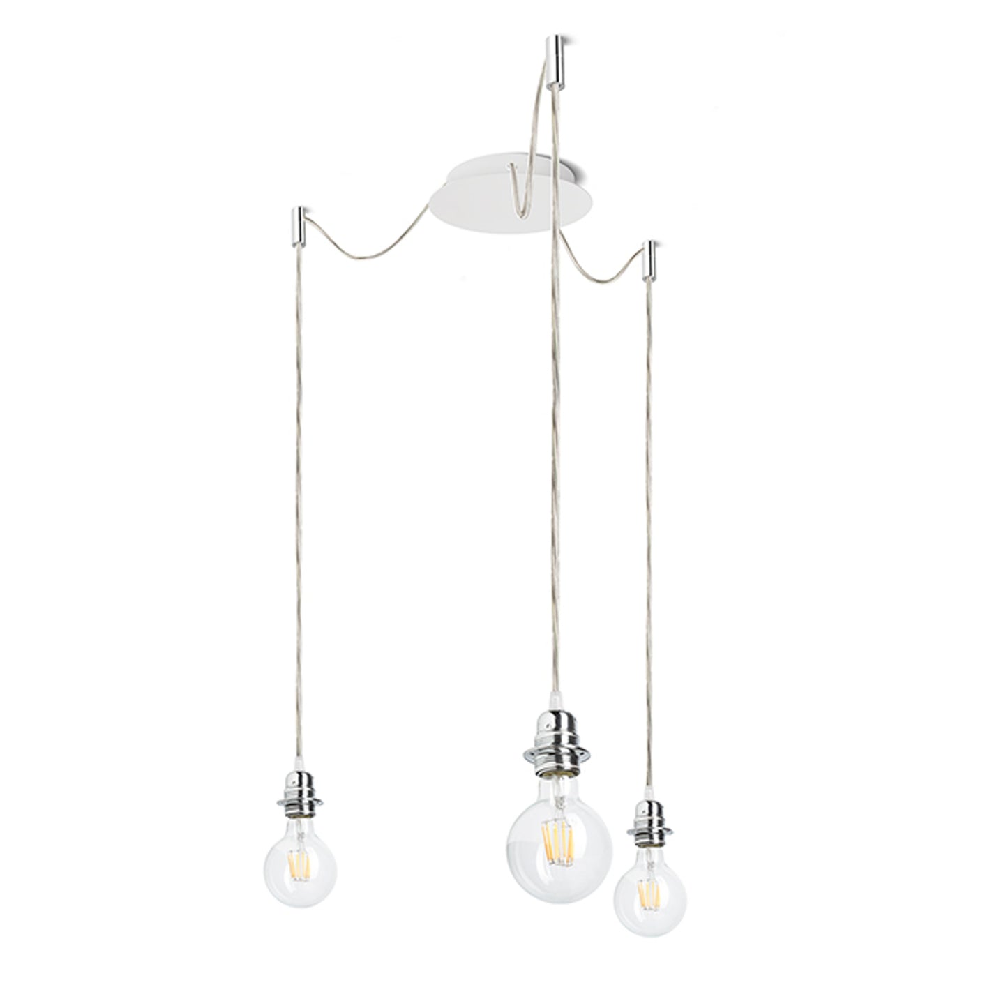 RENDL shades, shade bases, pendent sets KOMBIX 3 pendant set WB+TC+CHF 230V LED E27 3x15W R11782 1