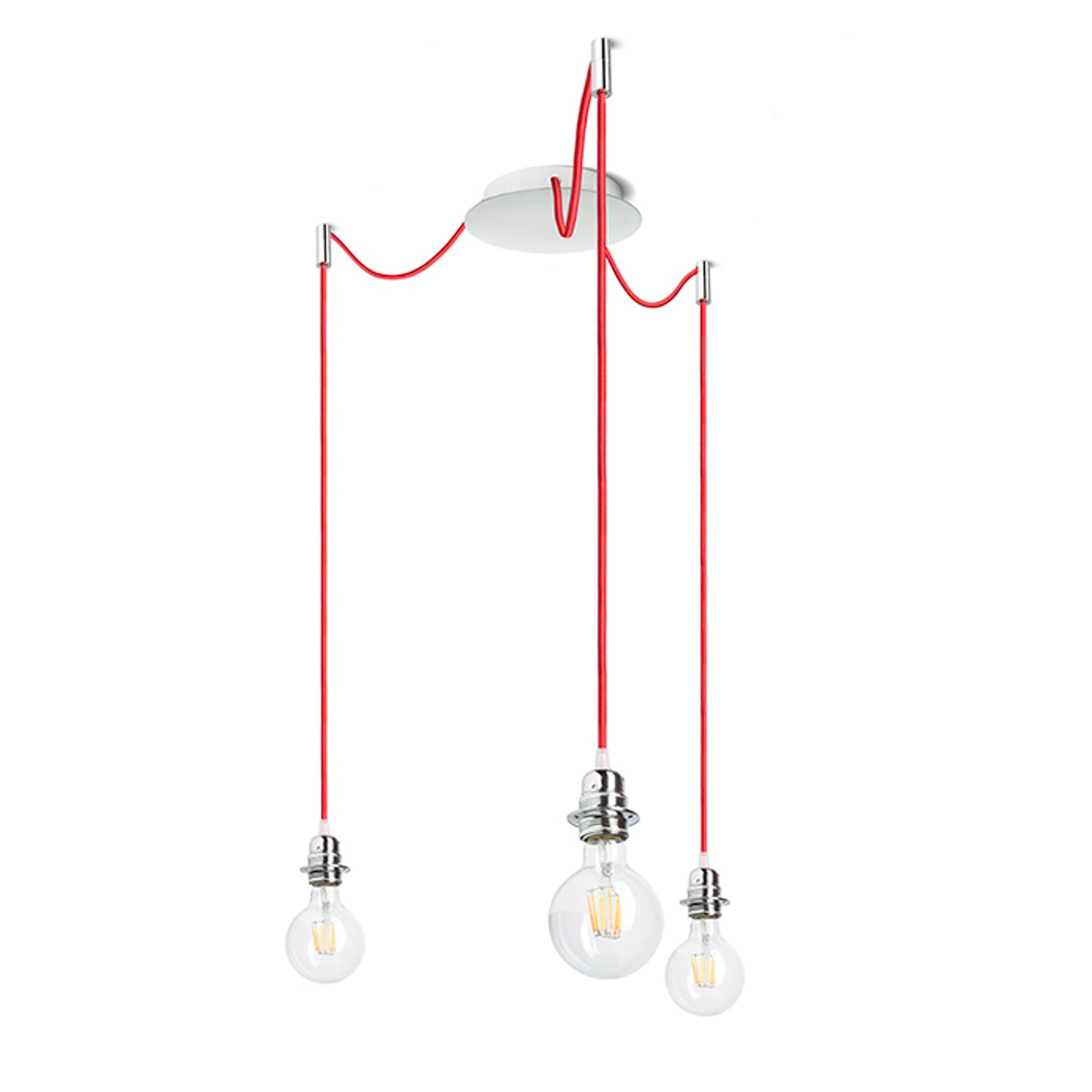 RENDL shades, shade bases, pendent sets KOMBIX 3 pendant set CHB+RC+CHF 230V LED E27 3x15W R11785 1