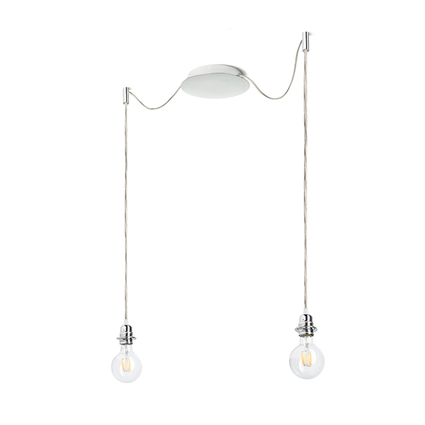 RENDL shades, shade bases, pendent sets KOMBIX 2 pendant set CHB+TC+CHF 230V LED E27 2x15W R11787 1