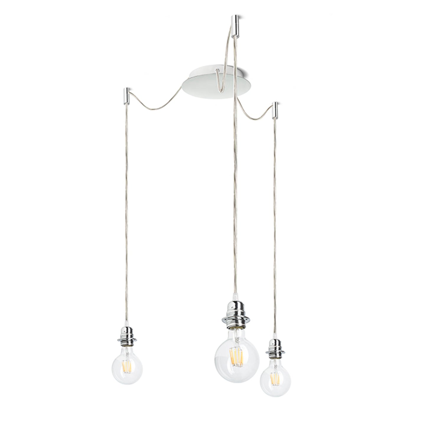 RENDL shades, shade bases, pendent sets KOMBIX 3 pendant set CHB+TC+CHF 230V LED E27 3x15W R11788 1