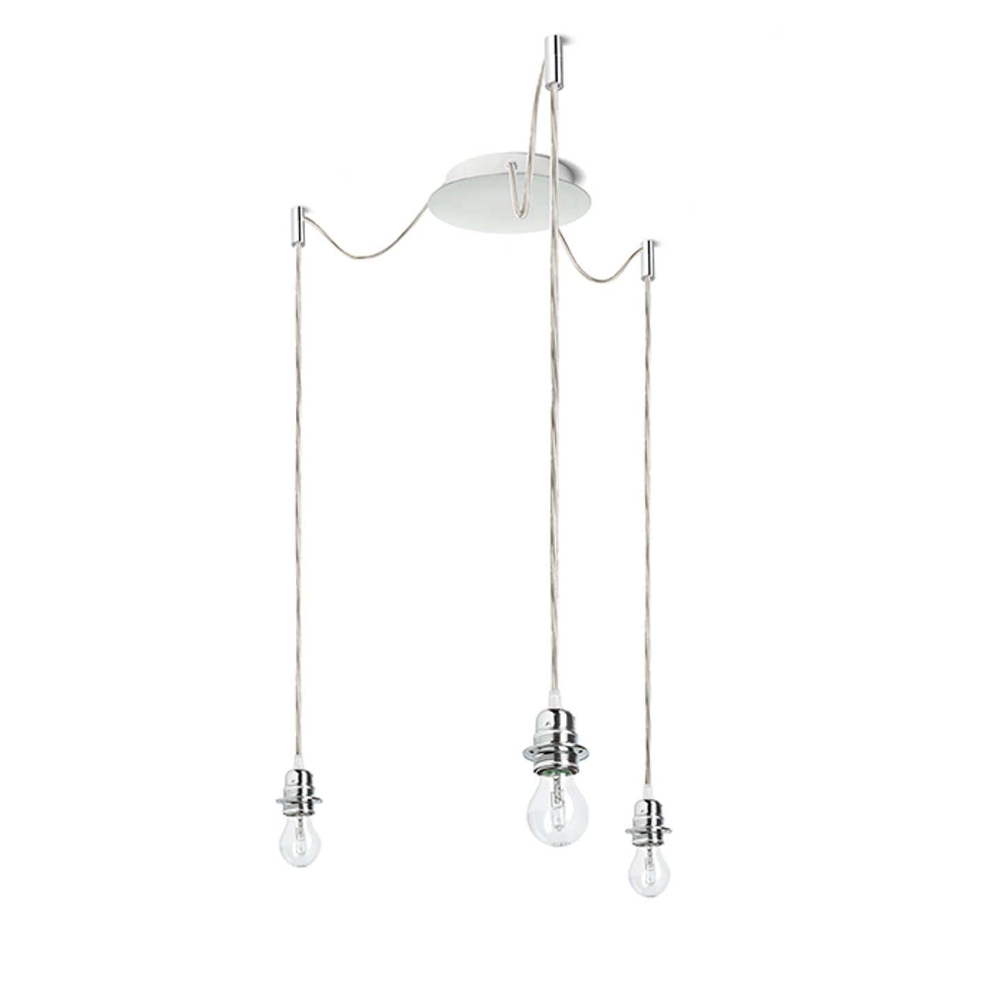 RENDL shades, shade bases, pendent sets KOMBIX 3 pendant set CHB+TC+CHF 230V LED E27 3x15W R11788 2