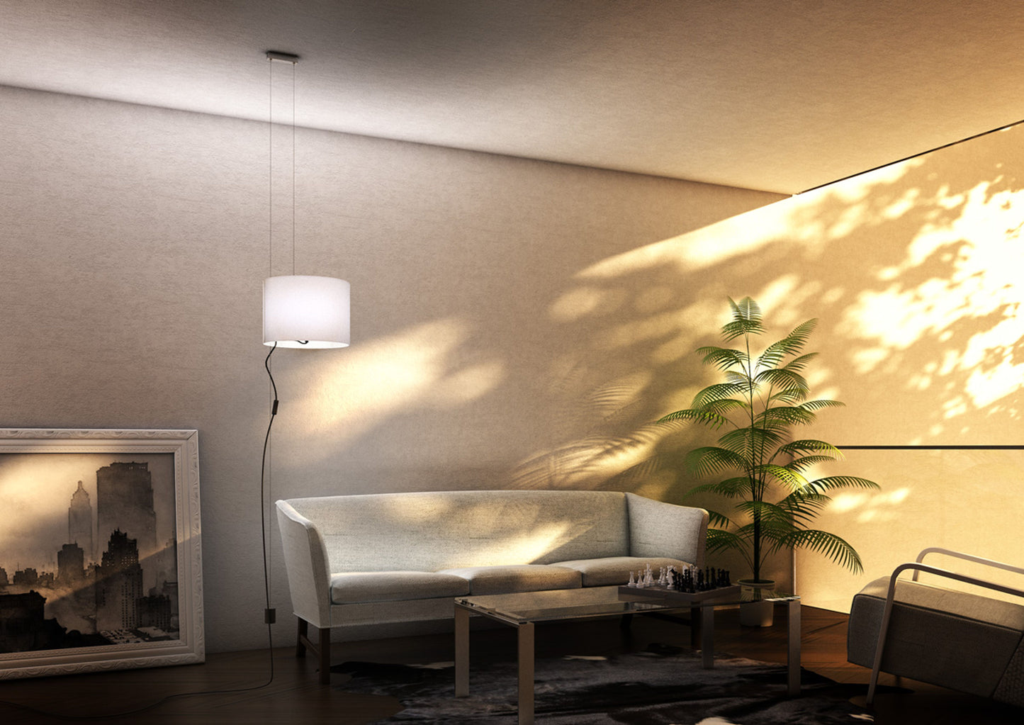 RENDL pendant lamp BROADWAY pendant adjustable white chrome 230V LED E27 15W R11989 7