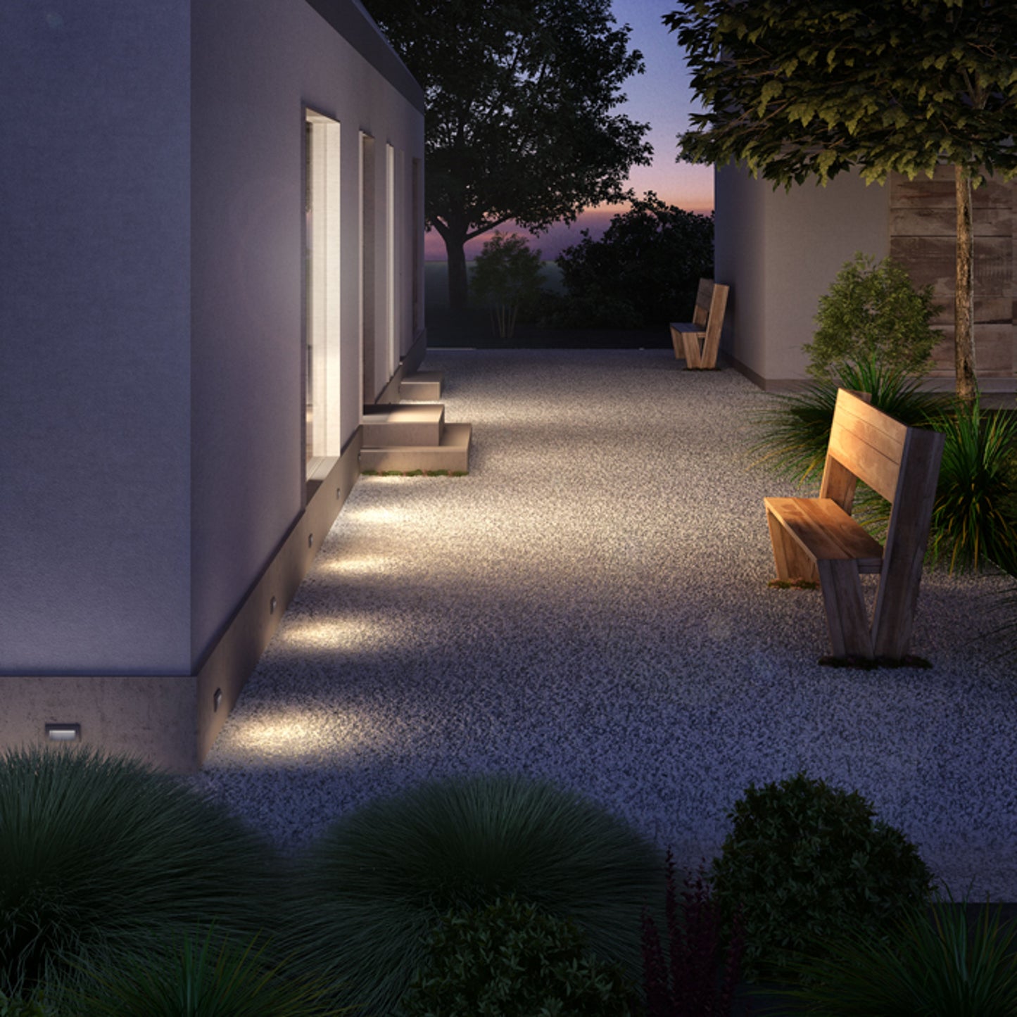 RENDL outdoor lamp GORDIQ L recessed anthracite grey 230V LED 3W IP65 3000K R12538 2