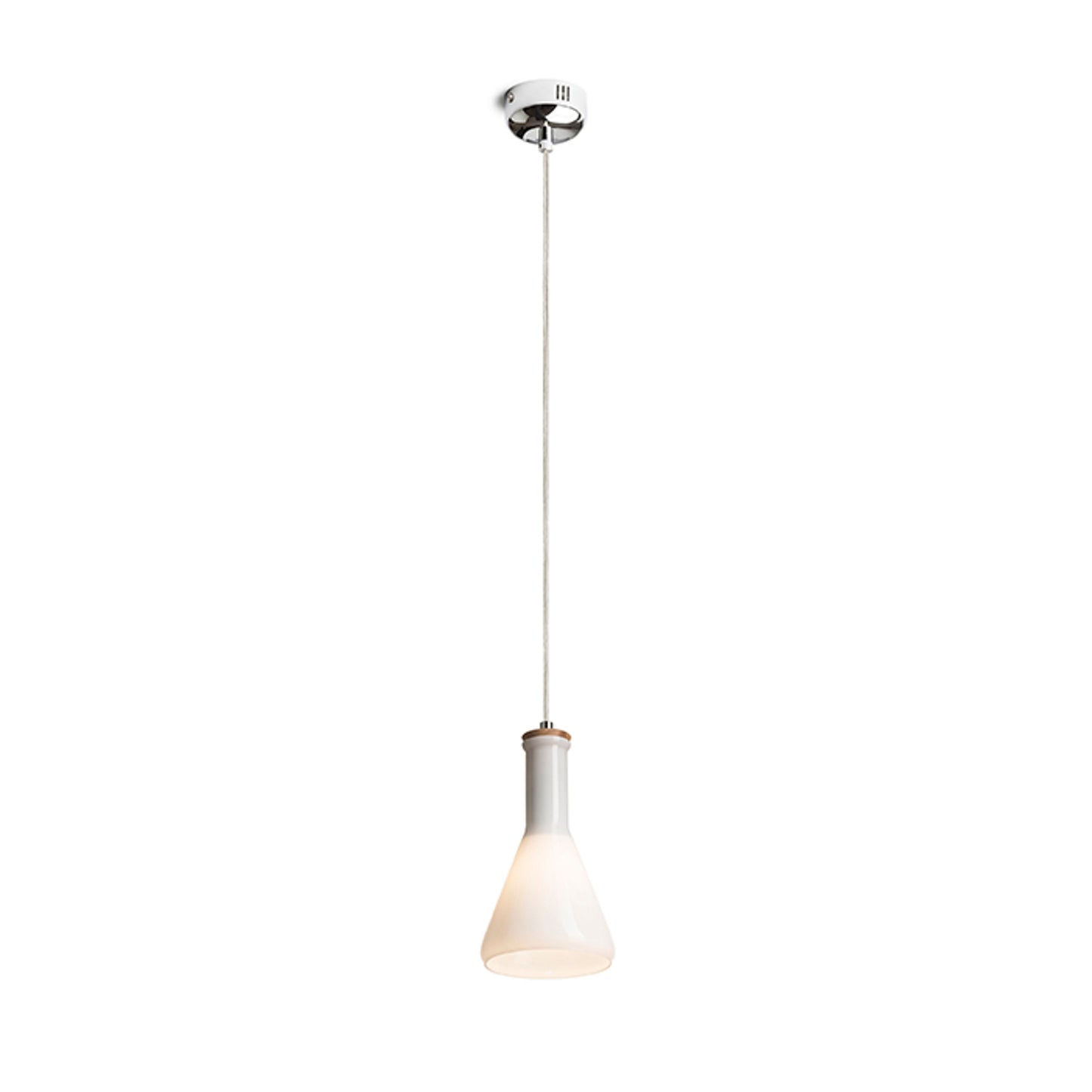 RENDL pendant lamp PULIRE CON pendant opal-colored glass/wood/chrome 230V LED E14 6W R12663 2