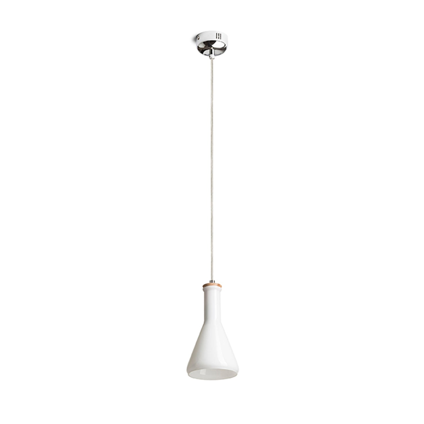 RENDL pendant lamp PULIRE CON pendant opal-colored glass/wood/chrome 230V LED E14 6W R12663 6