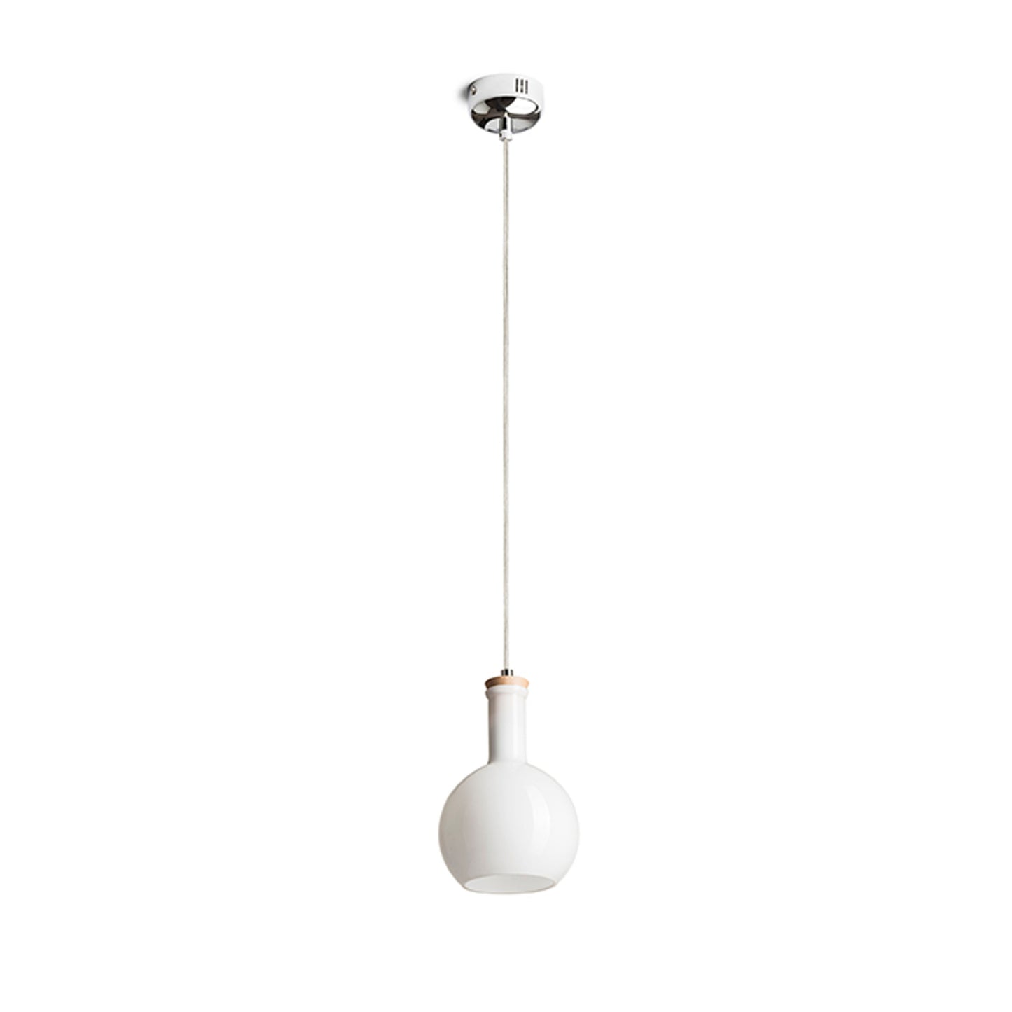 RENDL pendant lamp PULIRE RD pendant opal-colored glass/wood/chrome 230V LED E14 6W R12664 2