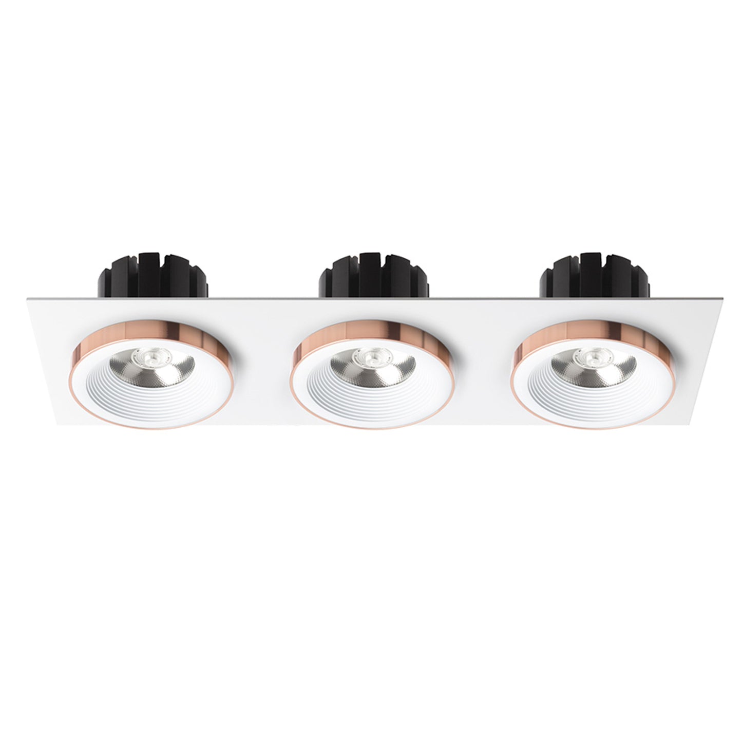 RENDL recessed light SHARM SQ III recessed white copper 230V LED 3x10W 24° 3000K R13260 2