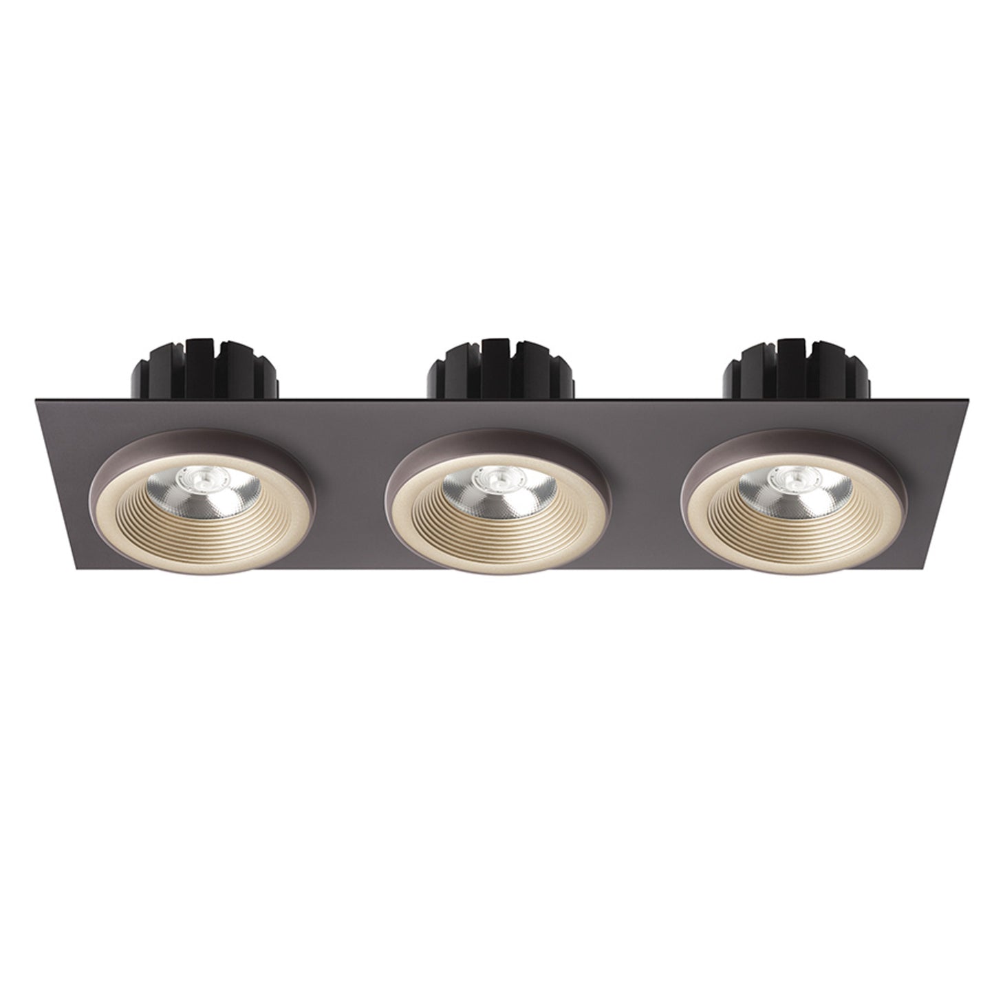RENDL recessed light SHARM SQ III recessed pearl gold/brown 230V LED 3x10W 24° 3000K R13261 2