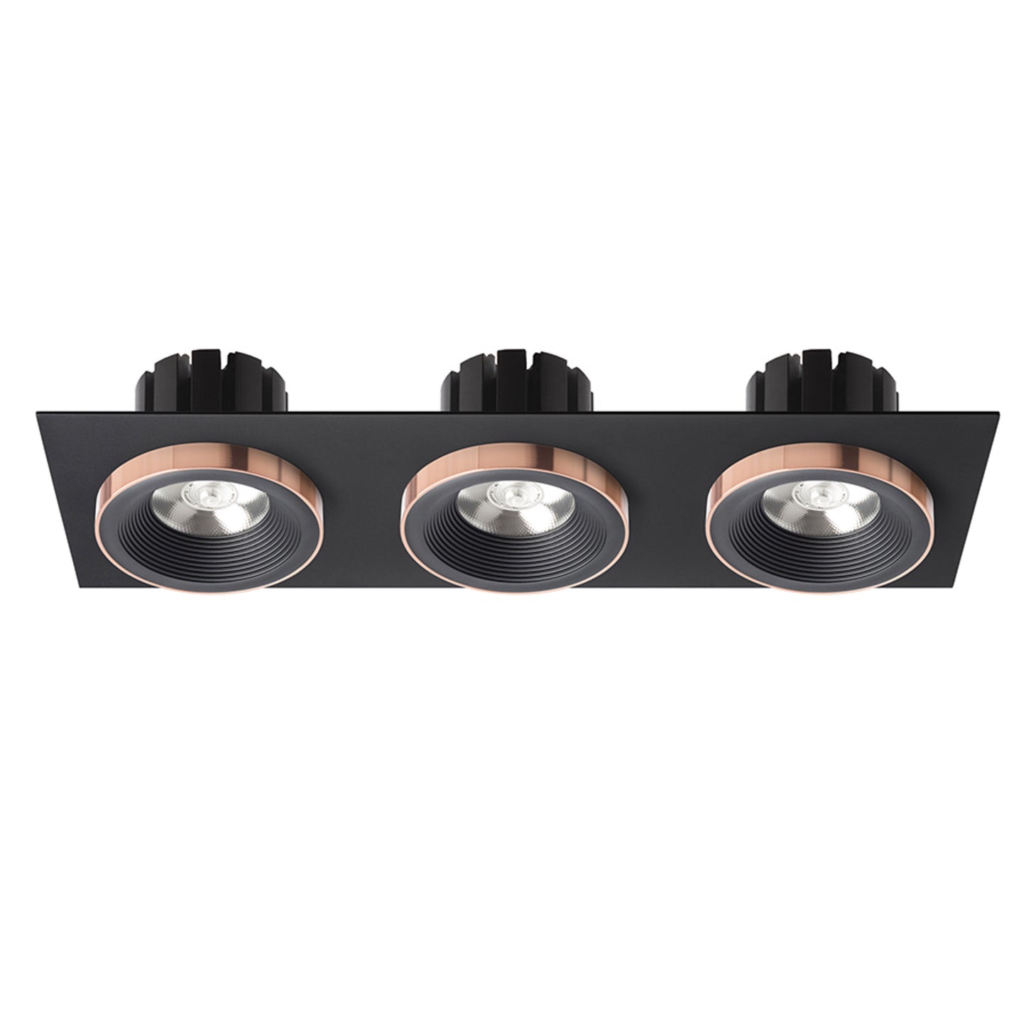 RENDL recessed light SHARM SQ III recessed black/black copper 230V LED 3x10W 24° 3000K R13264 2